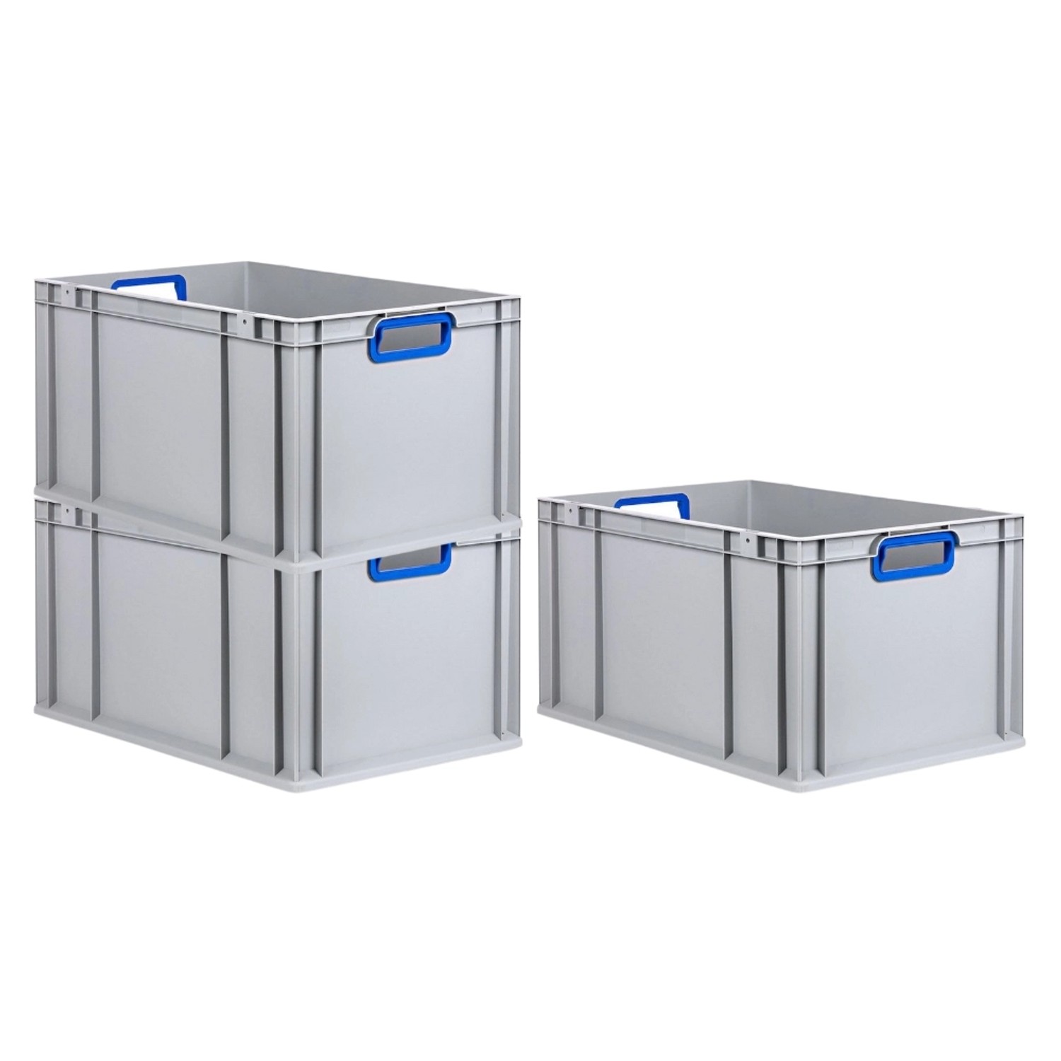 PROREGAL Spar Set 3x Eurobox Nextgen Color HxBxT 32 x 40 x 60 cm 65 Liter Griffe Blau Offen Verstärkter Boden Eurobehälter Transportbox PROREGAL Spar Set 3x Eurobox Nextgen Color HxBxT 32 x 40 x 60 cm 65 Liter Griffe Blau Offen Verstärkter Boden Eurobehälter Transportbox von PROREGAL