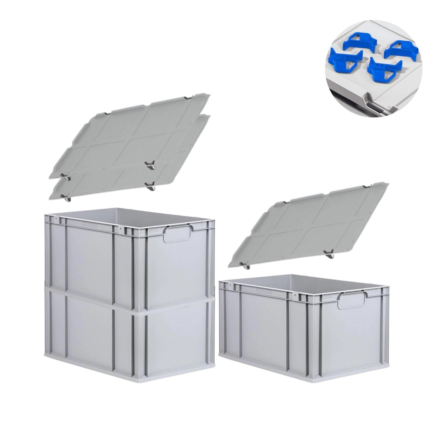 PROREGAL Spar Set 3x Eurobox Nextgen Economy Mit Auflagedeckel & 4x Schiebeschnappverschlüsse Blau Griffe Geschlossen HxBxT 32 x 40 x 60 cm 65 Liter PROREGAL Spar Set 3x Eurobox Nextgen Economy Mit Auflagedeckel & 4x Schiebeschnappverschlüsse Blau Griffe Geschlossen HxBxT 32 x 40 x 60 cm 65 Liter von PROREGAL