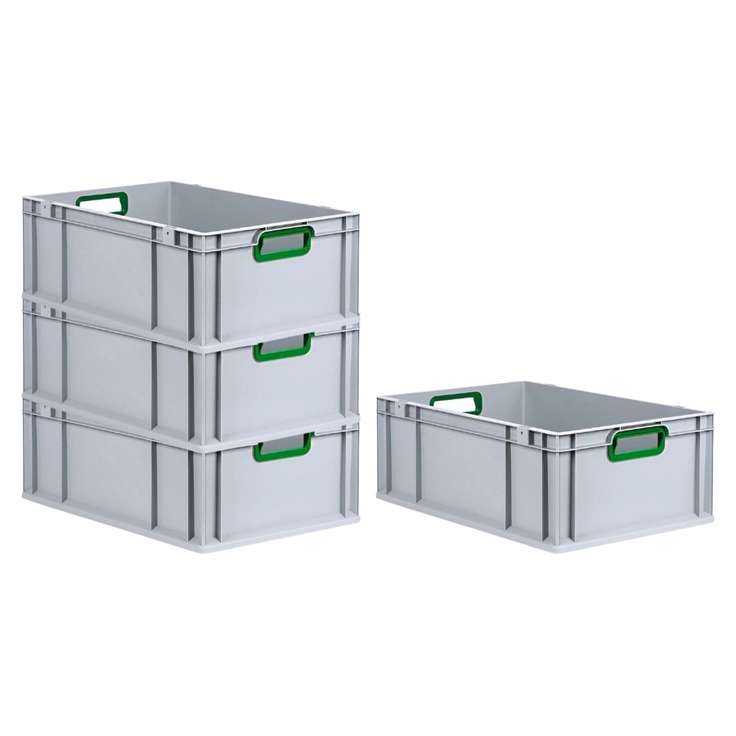 PROREGAL Spar Set 4x Eurobox Nextgen Color HxBxT 22 x 40 x 60 cm 44 Liter Griffe Grün Offen Verstärkter Boden Eurobehälter Transportbox PROREGAL Spar Set 4x Eurobox Nextgen Color HxBxT 22 x 40 x 60 cm 44 Liter Griffe Grün Offen Verstärkter Boden Eurobehälter Transportbox von PROREGAL