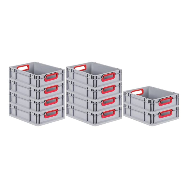 PROREGAL Spar Set 4x Eurobox Nextgen Color HxBxT 32 x 30 x 40 cm 30 Liter Griffe Gelb Offen Glatter Boden Eurobehälter Transportbox von PROREGAL