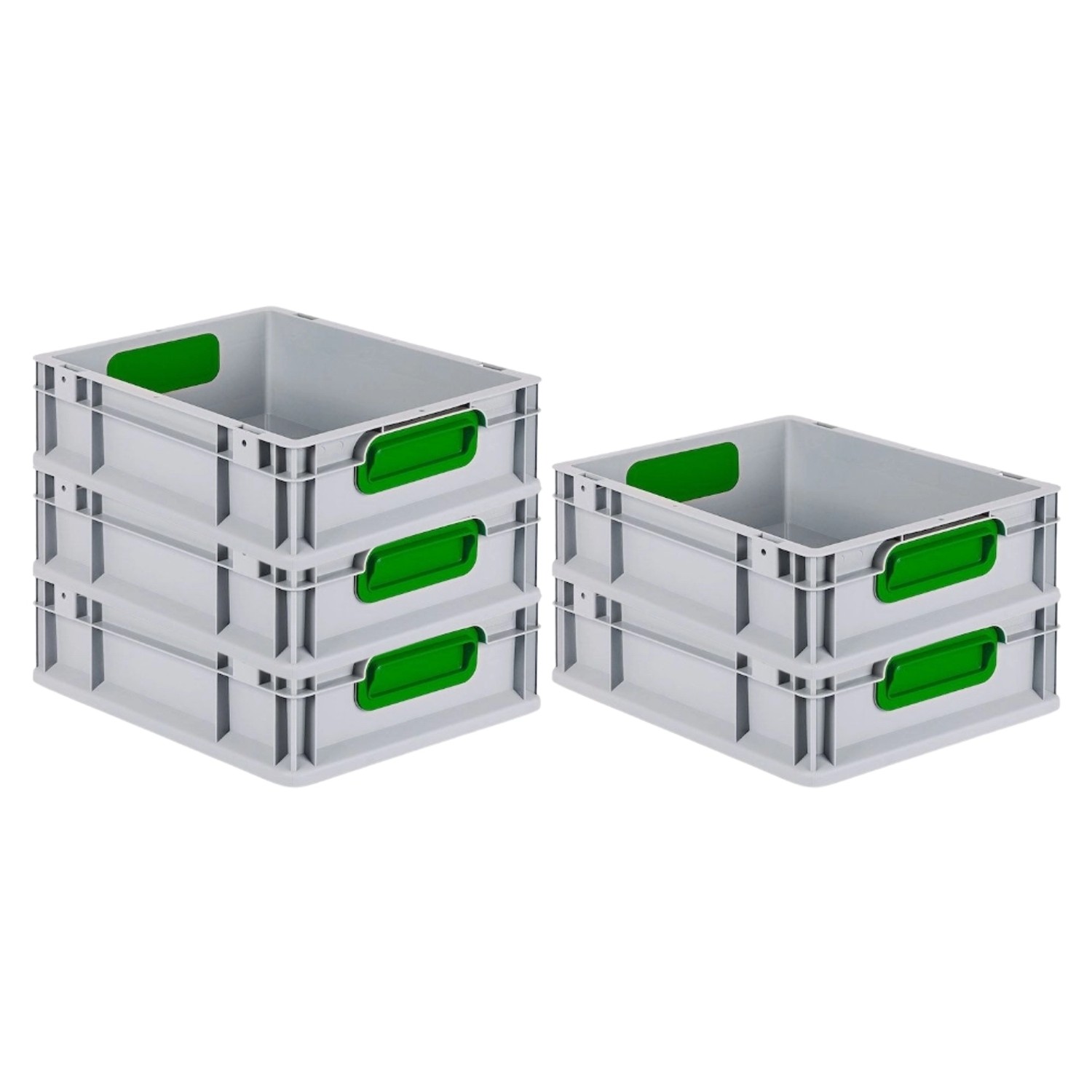 PROREGAL Spar Set 5x Eurobox Nextgen Color HxBxT 12 x 30 x 40 cm 11 Liter Griffe Grün Geschlossen Glatter Boden Eurobehälter Transportbox PROREGAL Spar Set 5x Eurobox Nextgen Color HxBxT 12 x 30 x 40 cm 11 Liter Griffe Grün Geschlossen Glatter Boden Eurobehälter Transportbox von PROREGAL