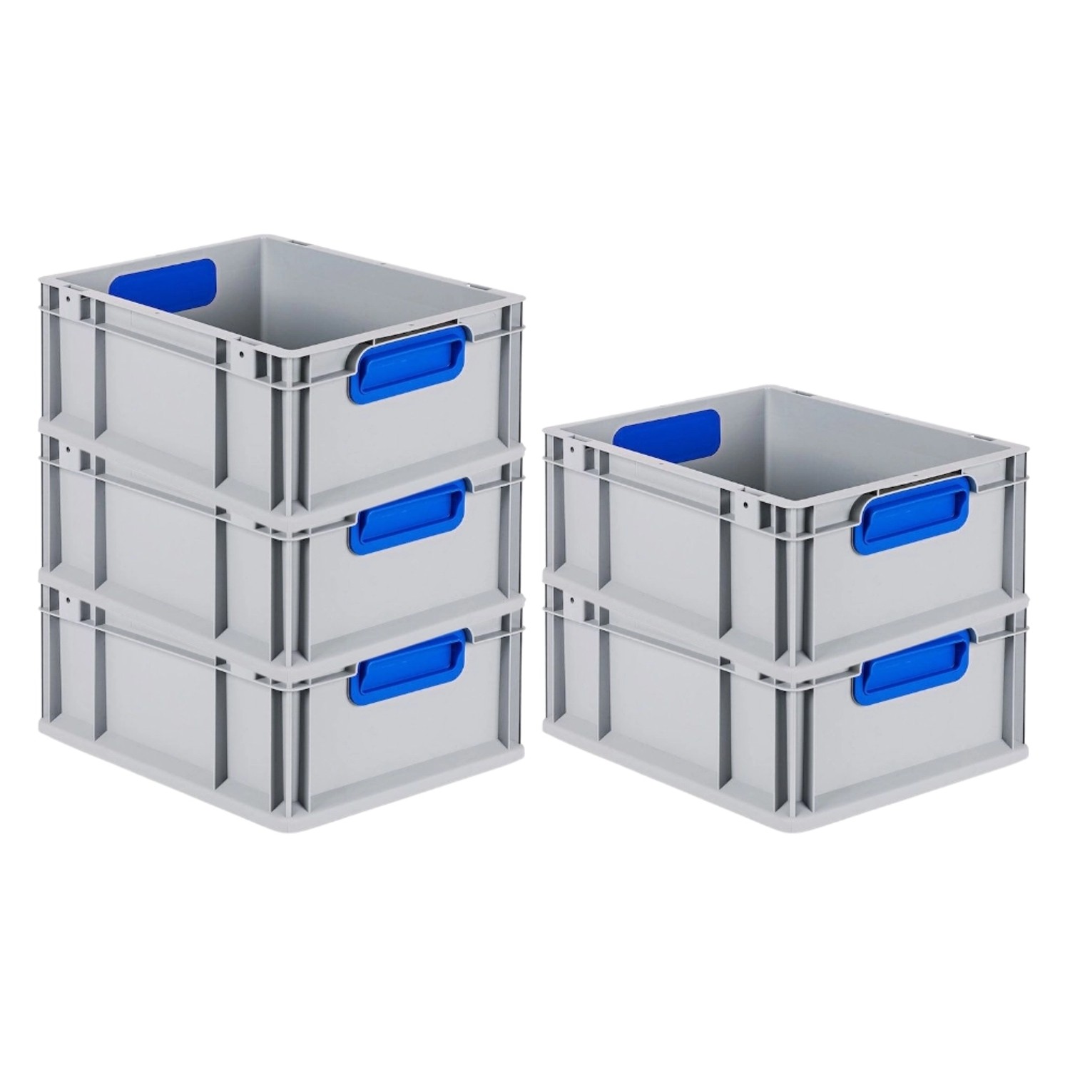 PROREGAL Spar Set 5x Eurobox Nextgen Color HxBxT 17 x 30 x 40 cm 16 Liter Griffe Blau Geschlossen Glatter Boden Eurobehälter Transportbox PROREGAL Spar Set 5x Eurobox Nextgen Color HxBxT 17 x 30 x 40 cm 16 Liter Griffe Blau Geschlossen Glatter Boden Eurobehälter Transportbox von PROREGAL