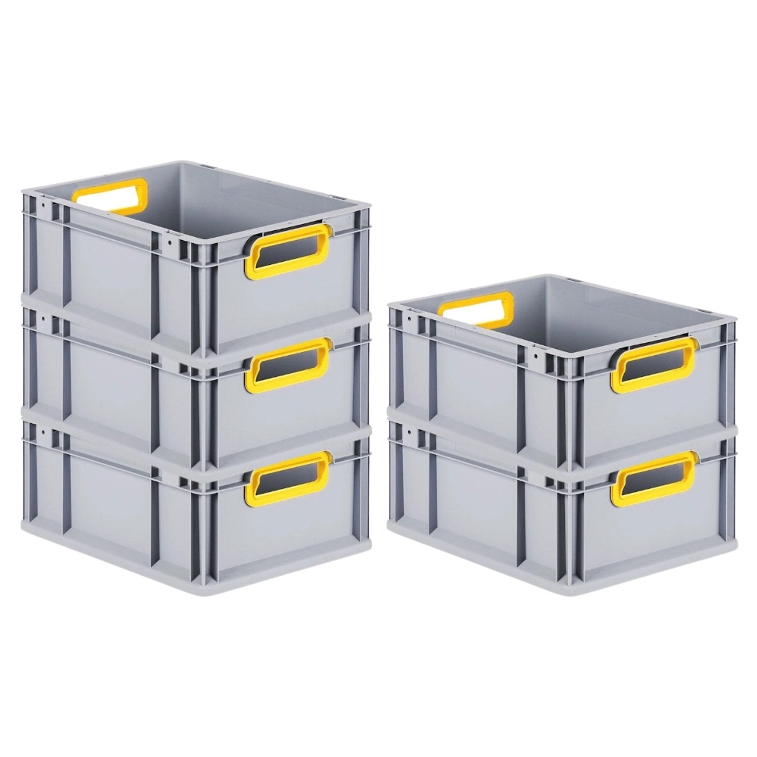PROREGAL Spar Set 5x Eurobox Nextgen Color HxBxT 17 x 30 x 40 cm 16 Liter Griffe Gelb Offen Glatter Boden Eurobehälter Transportbox PROREGAL Spar Set 5x Eurobox Nextgen Color HxBxT 17 x 30 x 40 cm 16 Liter Griffe Gelb Offen Glatter Boden Eurobehälter Transportbox von PROREGAL