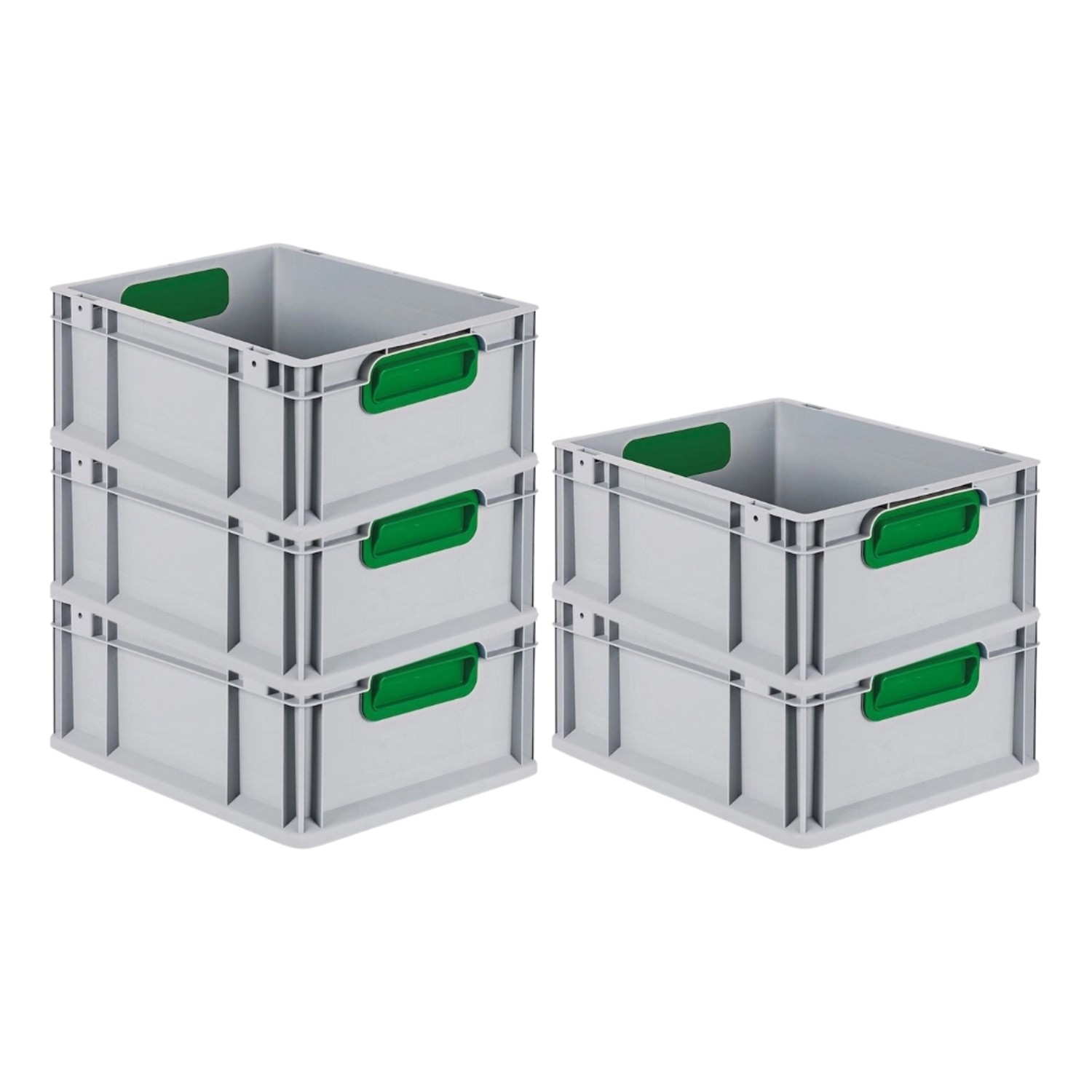 PROREGAL Spar Set 5x Eurobox Nextgen Color HxBxT 17 x 30 x 40 cm 16 Liter Griffe Grün Geschlossen Glatter Boden Eurobehälter Transportbox PROREGAL Spar Set 5x Eurobox Nextgen Color HxBxT 17 x 30 x 40 cm 16 Liter Griffe Grün Geschlossen Glatter Boden Eurobehälter Transportbox von PROREGAL
