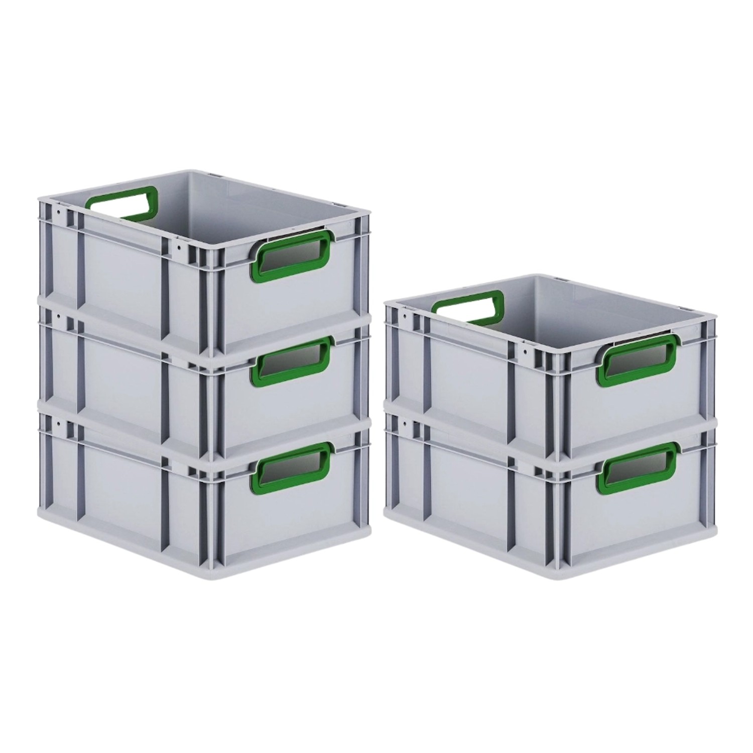 PROREGAL Spar Set 5x Eurobox Nextgen Color HxBxT 17 x 30 x 40 cm 16 Liter Griffe Grün Offen Glatter Boden Eurobehälter Transportbox PROREGAL Spar Set 5x Eurobox Nextgen Color HxBxT 17 x 30 x 40 cm 16 Liter Griffe Grün Offen Glatter Boden Eurobehälter Transportbox von PROREGAL
