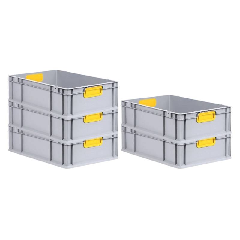 PROREGAL Spar Set 5x Eurobox Nextgen Color HxBxT 17 x 40 x 60 cm 34 Liter Griffe Gelb Geschlossen Glatter Boden Eurobehälter Transportbox PROREGAL Spar Set 5x Eurobox Nextgen Color HxBxT 17 x 40 x 60 cm 34 Liter Griffe Gelb Geschlossen Glatter Boden Eurobehälter Transportbox von PROREGAL