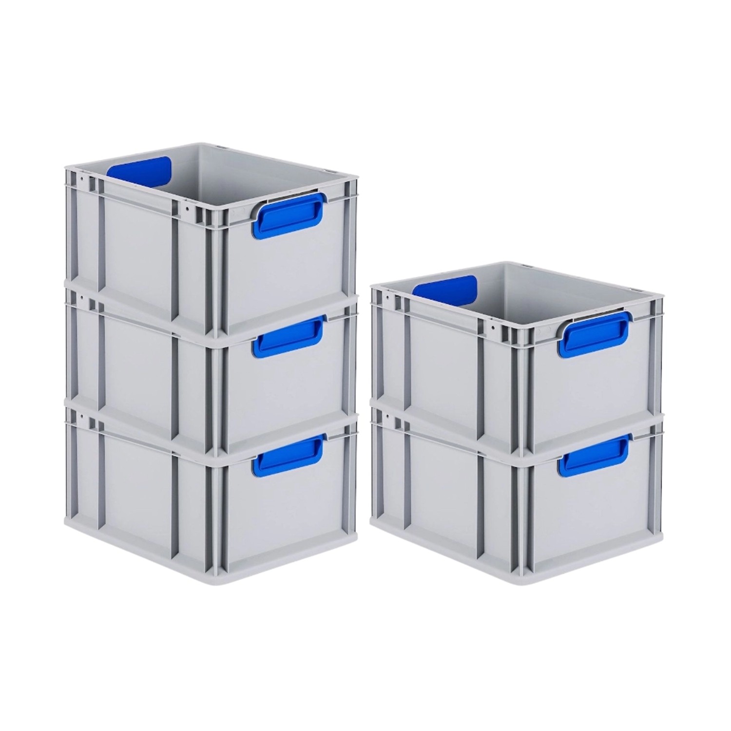 PROREGAL Spar Set 5x Eurobox Nextgen Color HxBxT 22 x 30 x 40 cm 20 Liter Griffe Blau Geschlossen Glatter Boden Eurobehälter Transportbox PROREGAL Spar Set 5x Eurobox Nextgen Color HxBxT 22 x 30 x 40 cm 20 Liter Griffe Blau Geschlossen Glatter Boden Eurobehälter Transportbox von PROREGAL