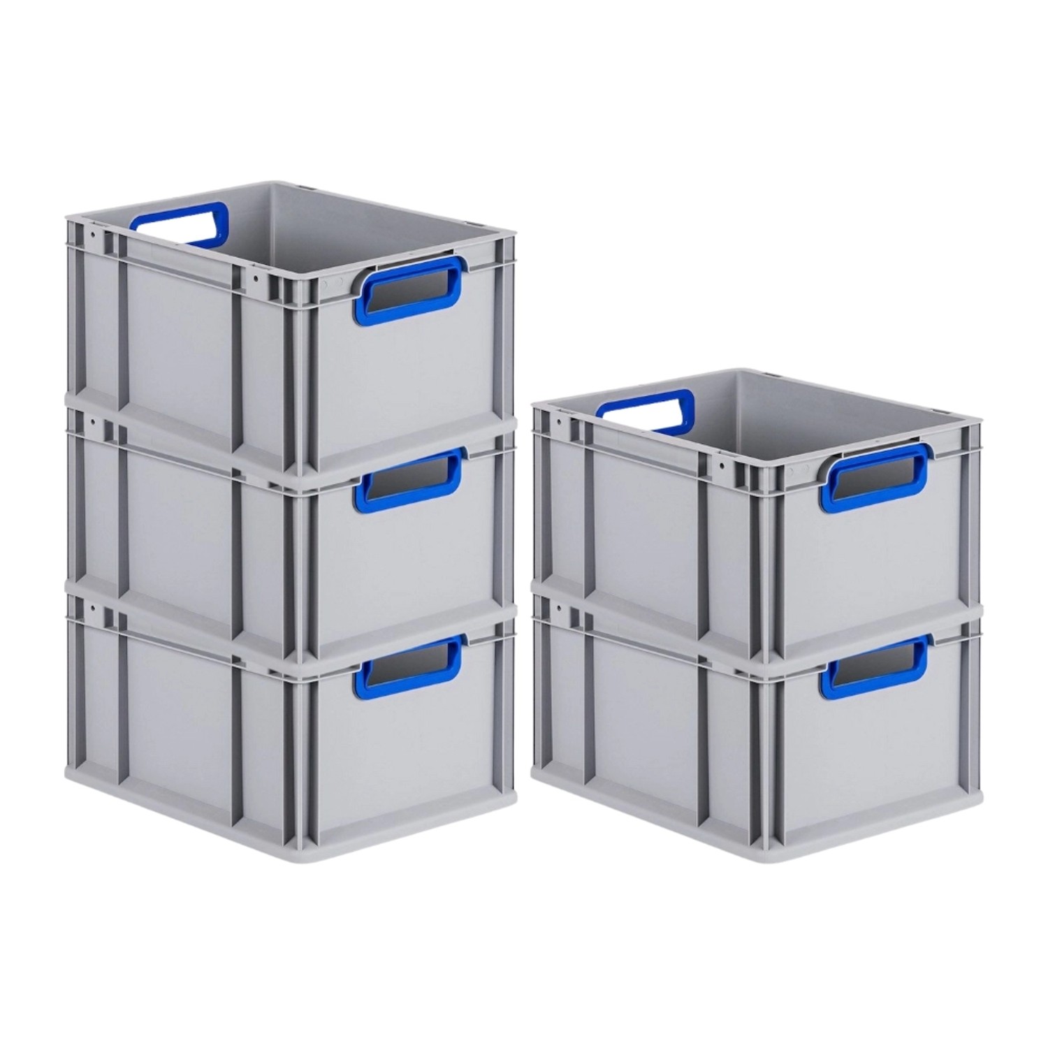 PROREGAL Spar Set 5x Eurobox Nextgen Color HxBxT 22 x 30 x 40 cm 20 Liter Griffe Blau Offen Glatter Boden Eurobehälter Transportbox PROREGAL Spar Set 5x Eurobox Nextgen Color HxBxT 22 x 30 x 40 cm 20 Liter Griffe Blau Offen Glatter Boden Eurobehälter Transportbox von PROREGAL