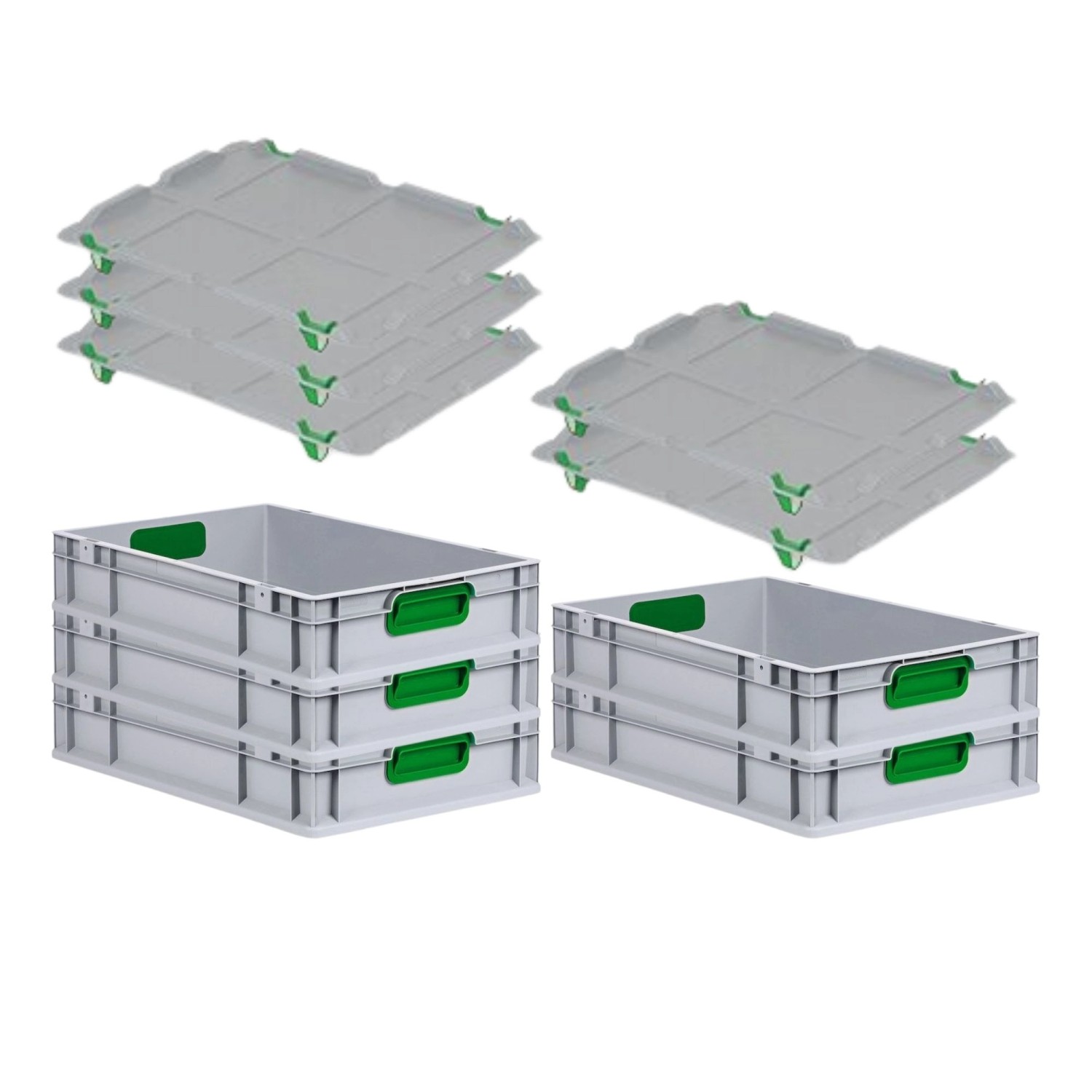 PROREGAL Spar Set 5x Eurobox Nextgen Color Mit Auflagedeckel & Schiebeschnappverschlüsse HxBxT 12 x 40 x 60 cm Griffe Grün Geschlossen Glatter Boden PROREGAL Spar Set 5x Eurobox Nextgen Color Mit Auflagedeckel & Schiebeschnappverschlüsse HxBxT 12 x 40 x 60 cm Griffe Grün Geschlossen Glatter Boden von PROREGAL