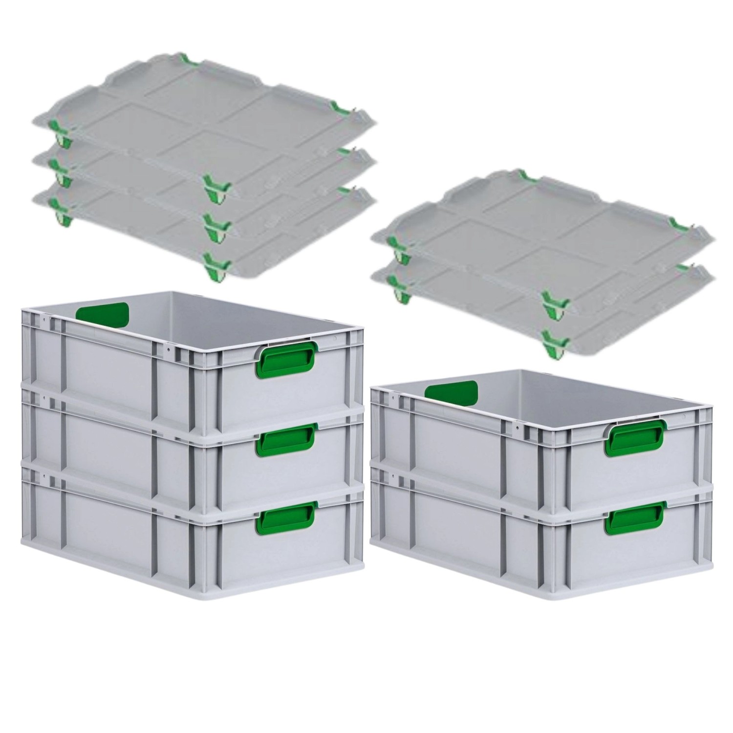 PROREGAL Spar Set 5x Eurobox Nextgen Color Mit Auflagedeckel & Schiebeschnappverschlüsse HxBxT 17 x 40 x 60 cm Griffe Grün Geschlossen Glatter Boden PROREGAL Spar Set 5x Eurobox Nextgen Color Mit Auflagedeckel & Schiebeschnappverschlüsse HxBxT 17 x 40 x 60 cm Griffe Grün Geschlossen Glatter Boden von PROREGAL