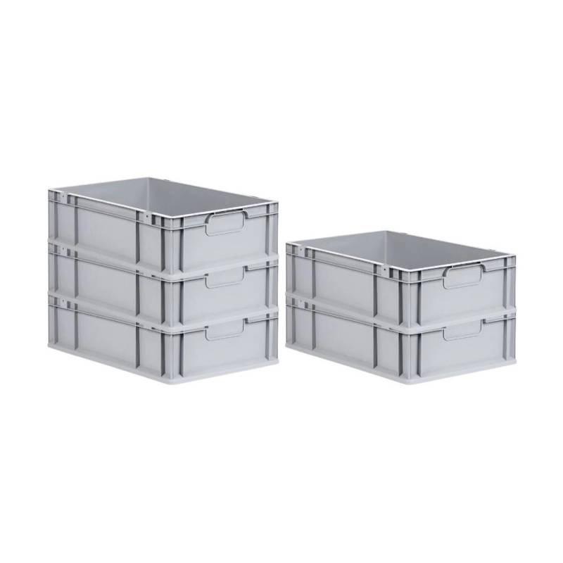 PROREGAL Spar Set 5x Eurobox Nextgen Economy Griffe Geschlossen HxBxT 17 x 40 x 60 cm 34 Liter Eurobehälter Transportbox Transportbehälter von PROREGAL
