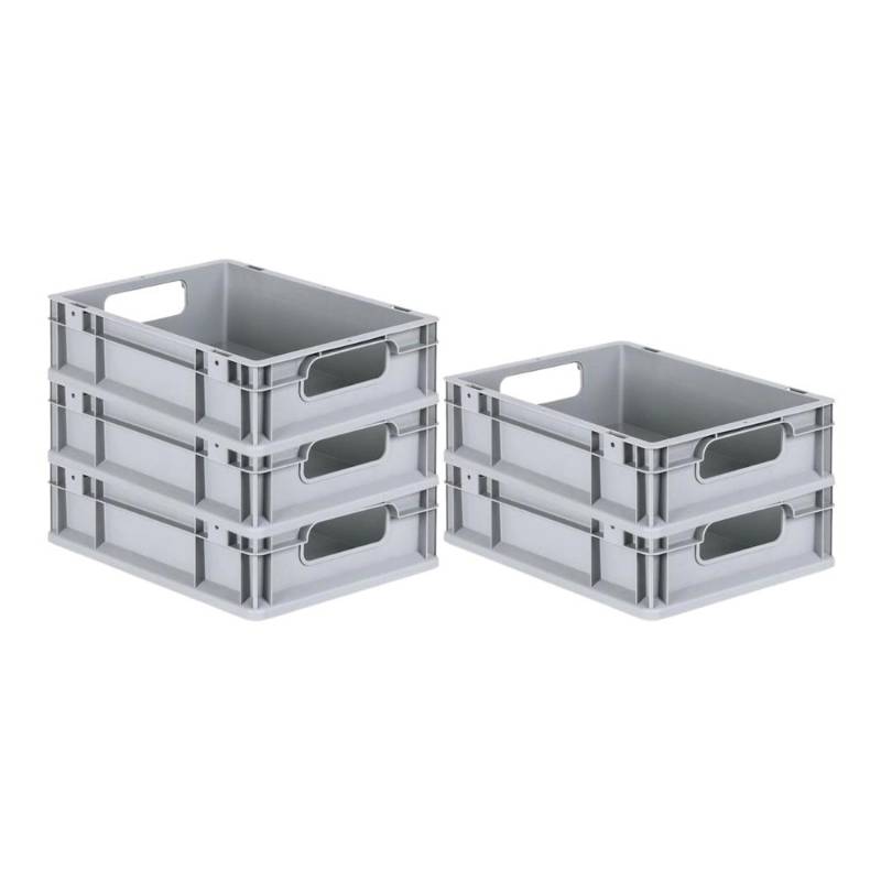 PROREGAL Spar Set 5x Eurobox Nextgen Economy Griffe Offen HxBxT 12 x 30 x 40 cm 11 Liter Eurobehälter Transportbox Transportbehälter von PROREGAL