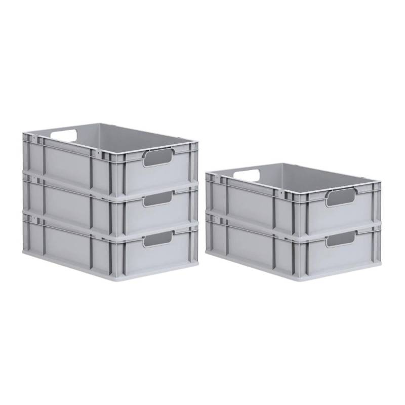 PROREGAL Spar Set 5x Eurobox Nextgen Economy Griffe Offen HxBxT 17 x 40 x 60 cm 34 Liter Eurobehälter Transportbox Transportbehälter von PROREGAL