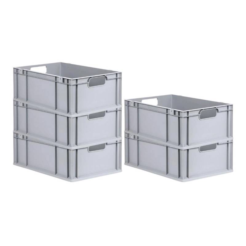 PROREGAL Spar Set 5x Eurobox Nextgen Economy Griffe Offen HxBxT 22 x 40 x 60 cm 44 Liter Eurobehälter Transportbox Transportbehälter von PROREGAL