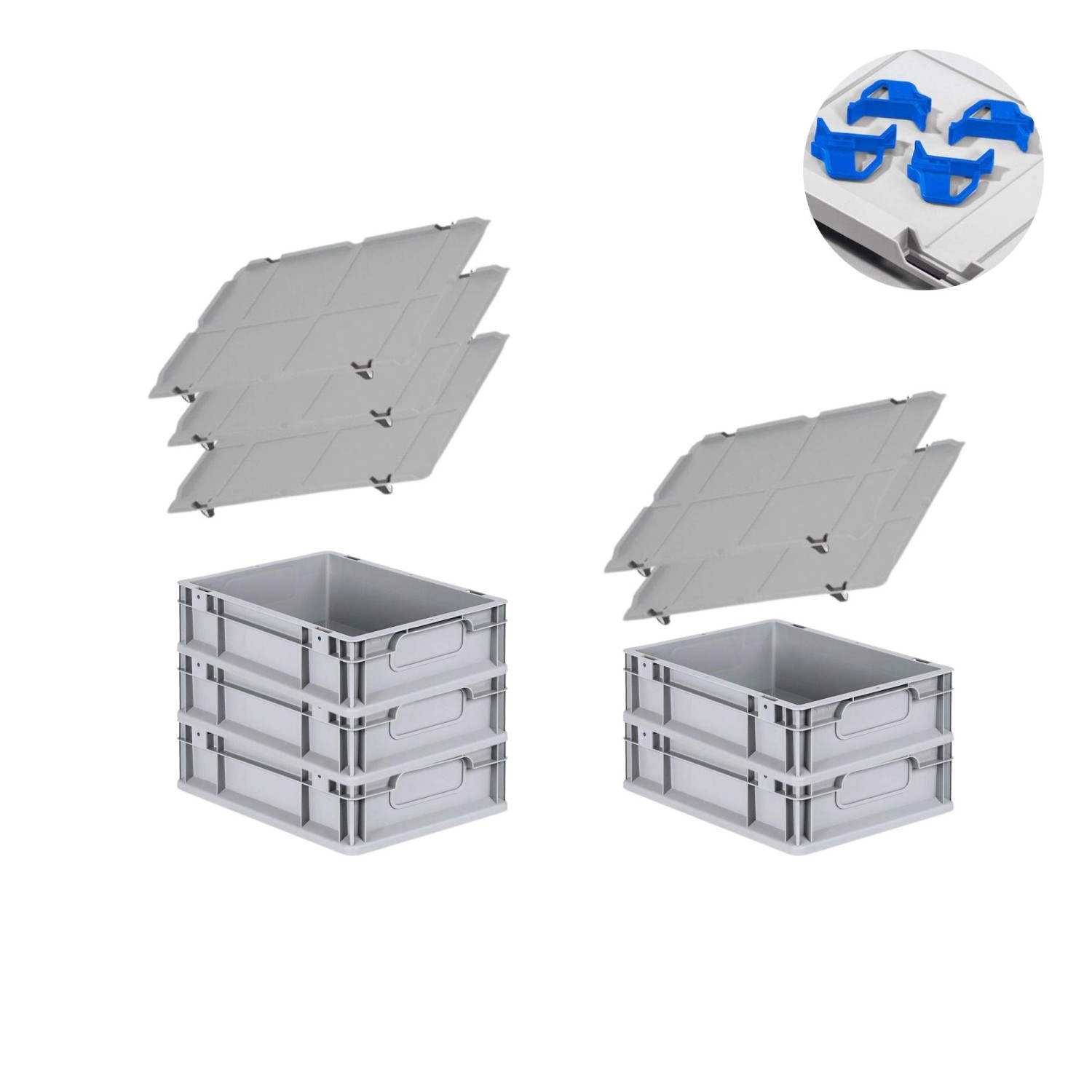 PROREGAL Spar Set 5x Eurobox Nextgen Economy Mit Auflagedeckel & 4x Schiebeschnappverschlüsse Blau Griffe Geschlossen HxBxT 12 x 30 x 40 cm 11 Liter PROREGAL Spar Set 5x Eurobox Nextgen Economy Mit Auflagedeckel & 4x Schiebeschnappverschlüsse Blau Griffe Geschlossen HxBxT 12 x 30 x 40 cm 11 Liter von PROREGAL