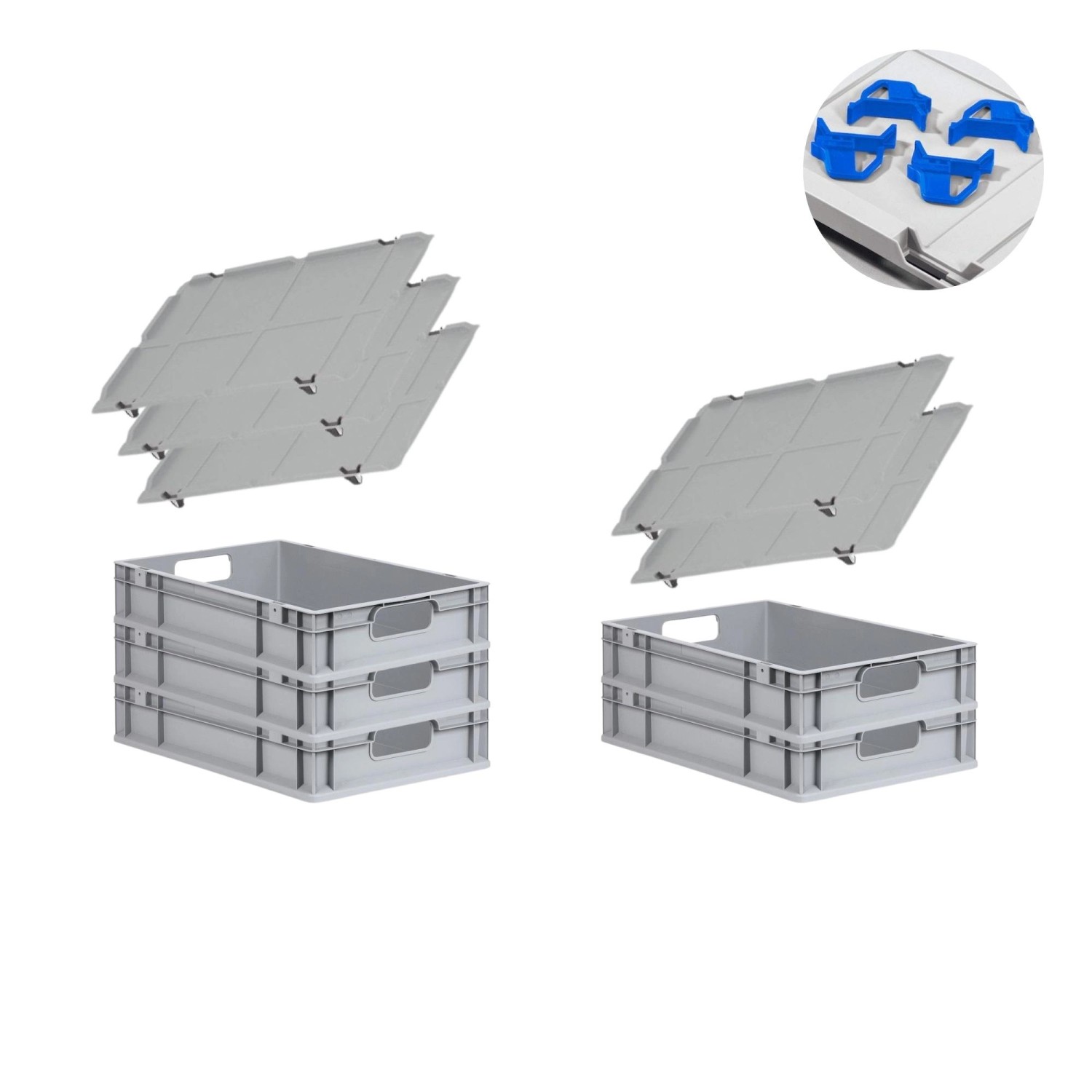 PROREGAL Spar Set 5x Eurobox Nextgen Economy Mit Auflagedeckel & 4x Schiebeschnappverschlüsse Blau Griffe Offen HxBxT 12 x 40 x 60 cm 23 Liter PROREGAL Spar Set 5x Eurobox Nextgen Economy Mit Auflagedeckel & 4x Schiebeschnappverschlüsse Blau Griffe Offen HxBxT 12 x 40 x 60 cm 23 Liter von PROREGAL