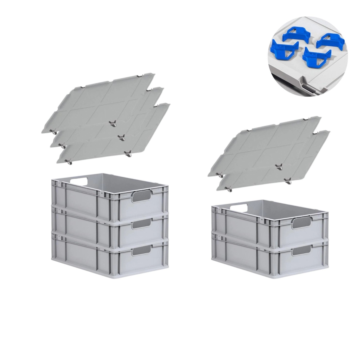 PROREGAL Spar Set 5x Eurobox Nextgen Economy Mit Auflagedeckel & 4x Schiebeschnappverschlüsse Blau Griffe Offen HxBxT 17 x 40 x 60 cm 34 Liter PROREGAL Spar Set 5x Eurobox Nextgen Economy Mit Auflagedeckel & 4x Schiebeschnappverschlüsse Blau Griffe Offen HxBxT 17 x 40 x 60 cm 34 Liter von PROREGAL