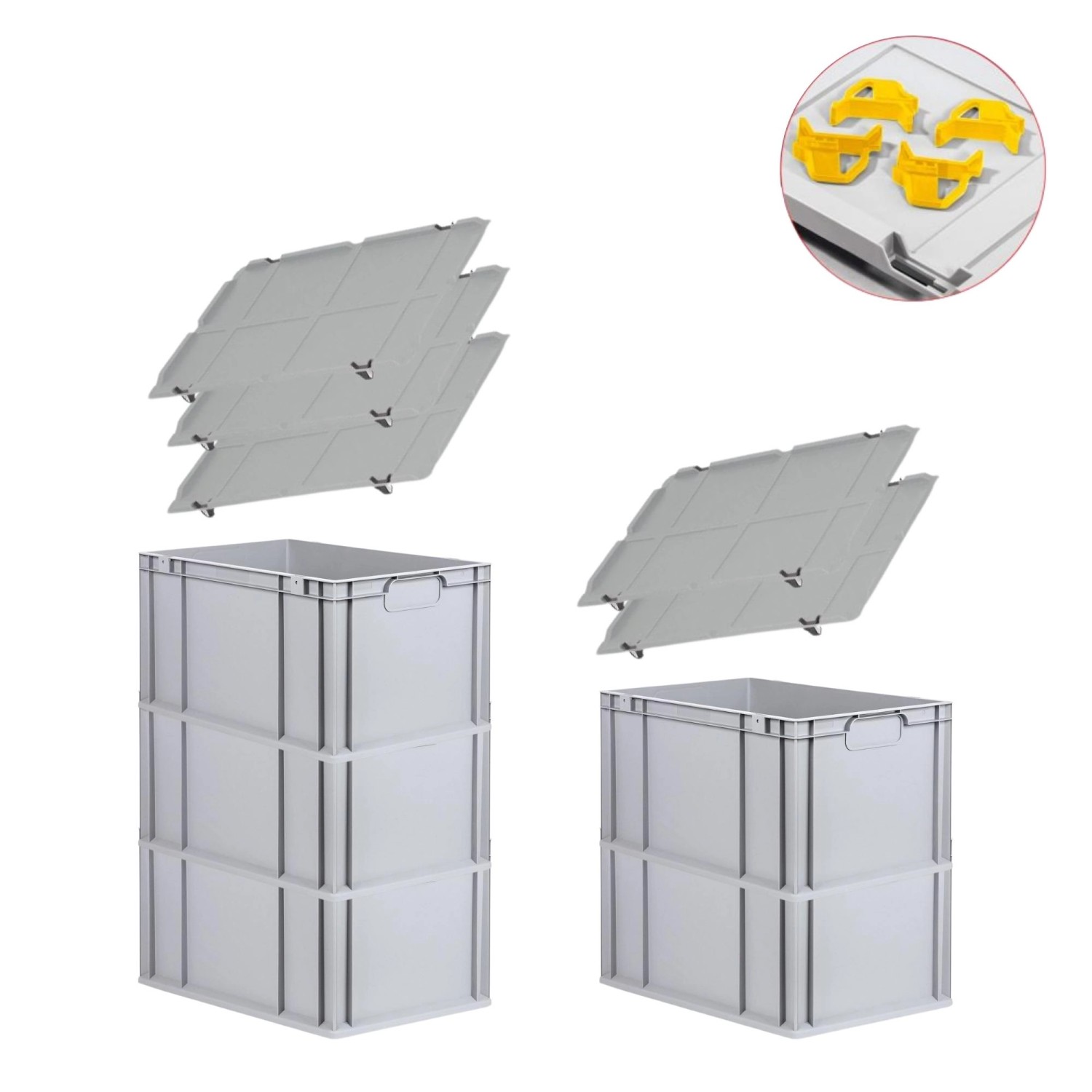 PROREGAL Spar Set 5x Eurobox Nextgen Economy Mit Auflagedeckel & 4x Schiebeschnappverschlüsse Gelb Griffe Geschlossen HxBxT 32 x 40 x 60 cm 65 Liter PROREGAL Spar Set 5x Eurobox Nextgen Economy Mit Auflagedeckel & 4x Schiebeschnappverschlüsse Gelb Griffe Geschlossen HxBxT 32 x 40 x 60 cm 65 Liter von PROREGAL