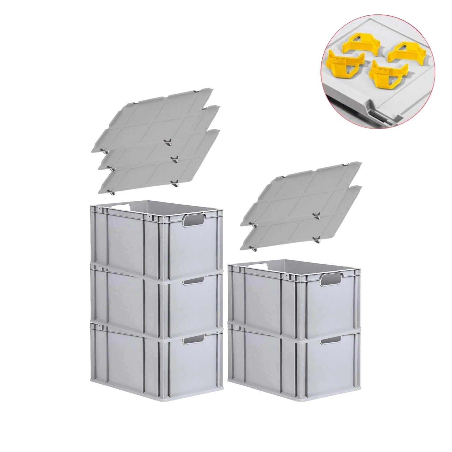 PROREGAL Spar Set 5x Eurobox Nextgen Economy Mit Auflagedeckel & 4x Schiebeschnappverschlüsse Gelb Griffe Offen HxBxT 32 x 40 x 60 cm 65 Liter PROREGAL Spar Set 5x Eurobox Nextgen Economy Mit Auflagedeckel & 4x Schiebeschnappverschlüsse Gelb Griffe Offen HxBxT 32 x 40 x 60 cm 65 Liter von PROREGAL