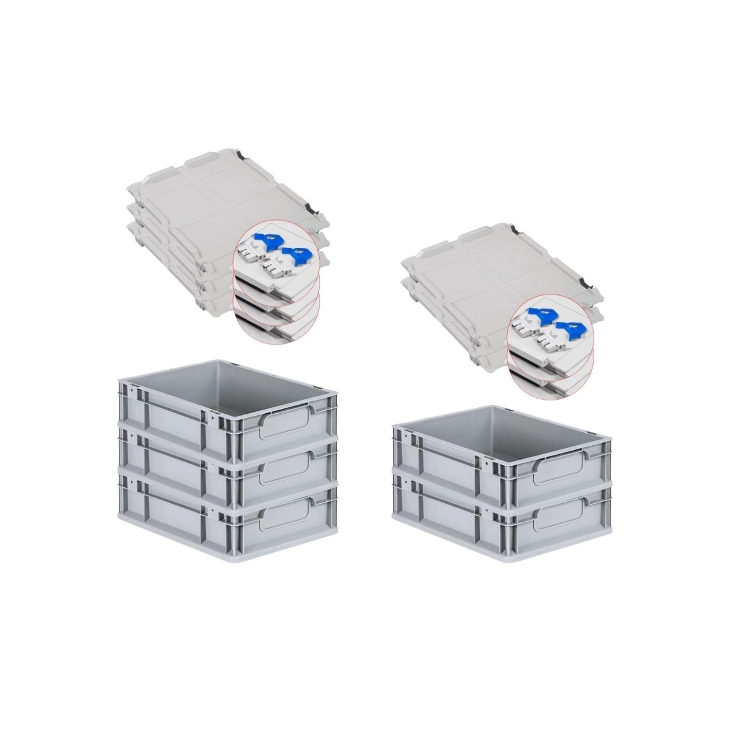 PROREGAL Spar Set 5x Eurobox Nextgen Economy Mit Scharnierdeckel & Blauen Schiebeschnappverschlüsse Griffe Geschlossen HxBxT 12 x 30 x 40 cm 11 Liter PROREGAL Spar Set 5x Eurobox Nextgen Economy Mit Scharnierdeckel & Blauen Schiebeschnappverschlüsse Griffe Geschlossen HxBxT 12 x 30 x 40 cm 11 Liter von PROREGAL