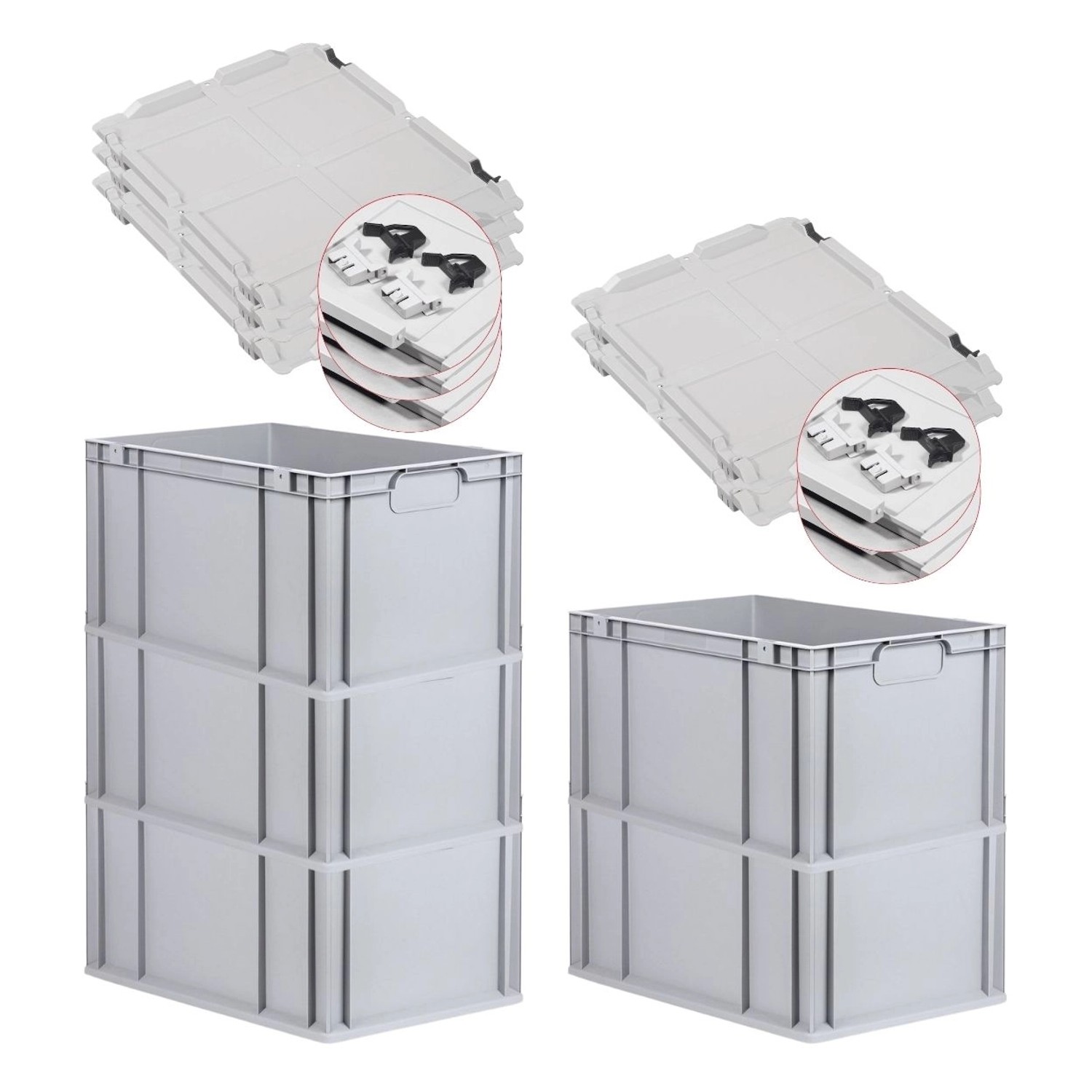 PROREGAL Spar Set 5x Eurobox Nextgen Economy Mit Scharnierdeckel & Schwarzen Schiebeschnappverschlüssen Griffe Geschlossen HxBxT 32 x 40 x 60 cm PROREGAL Spar Set 5x Eurobox Nextgen Economy Mit Scharnierdeckel & Schwarzen Schiebeschnappverschlüssen Griffe Geschlossen HxBxT 32 x 40 x 60 cm von PROREGAL