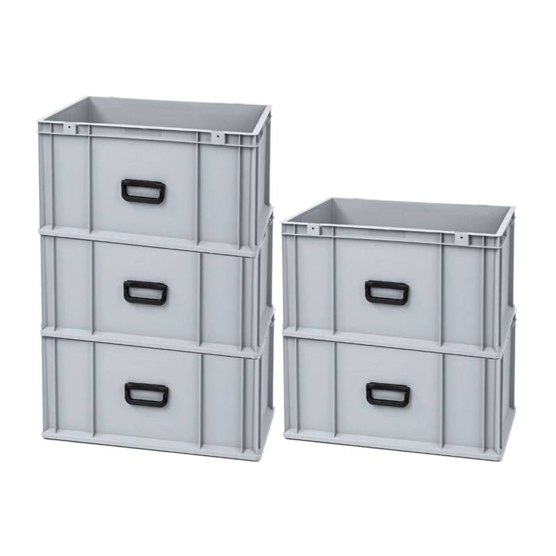 PROREGAL Spar Set 5x Eurobox Nextgen Portable Uno HxBxT 32 x 40 x 60 cm 65 Liter Eurobehälter Transportbox Transportbehälter Stapelbehälter von PROREGAL