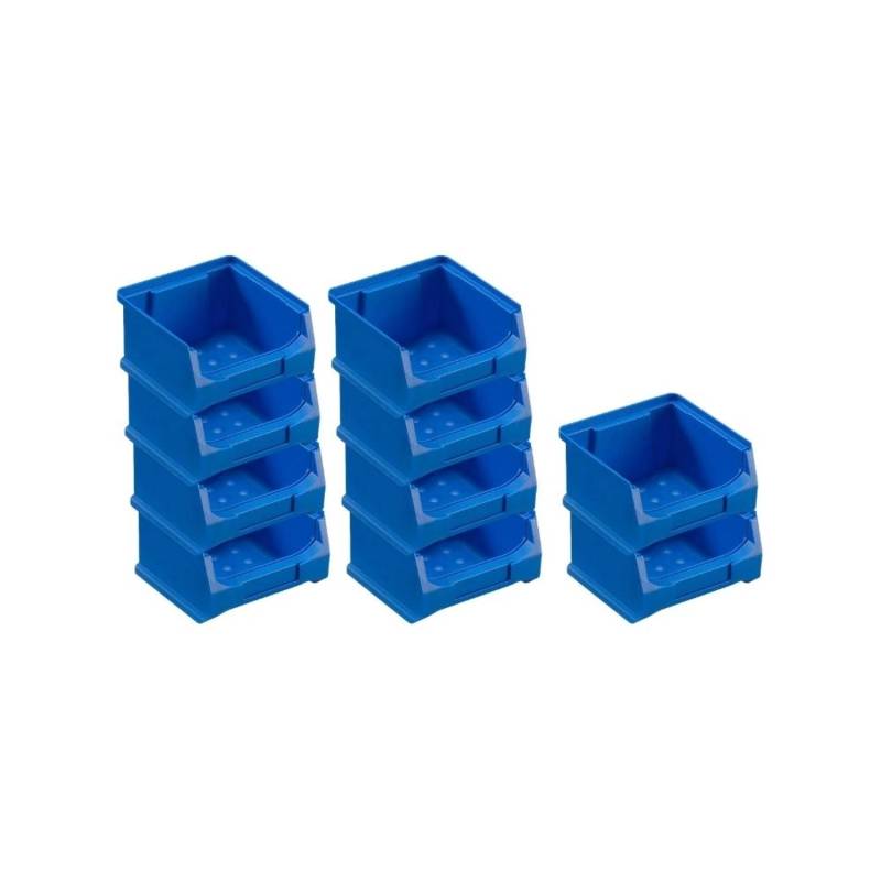 PROREGAL SparSet 10x Blaue Sichtlagerbox 1,0 HxBxT 6 x 10 x 10 cm 0,4 Liter Sichtlagerbehälter von PROREGAL
