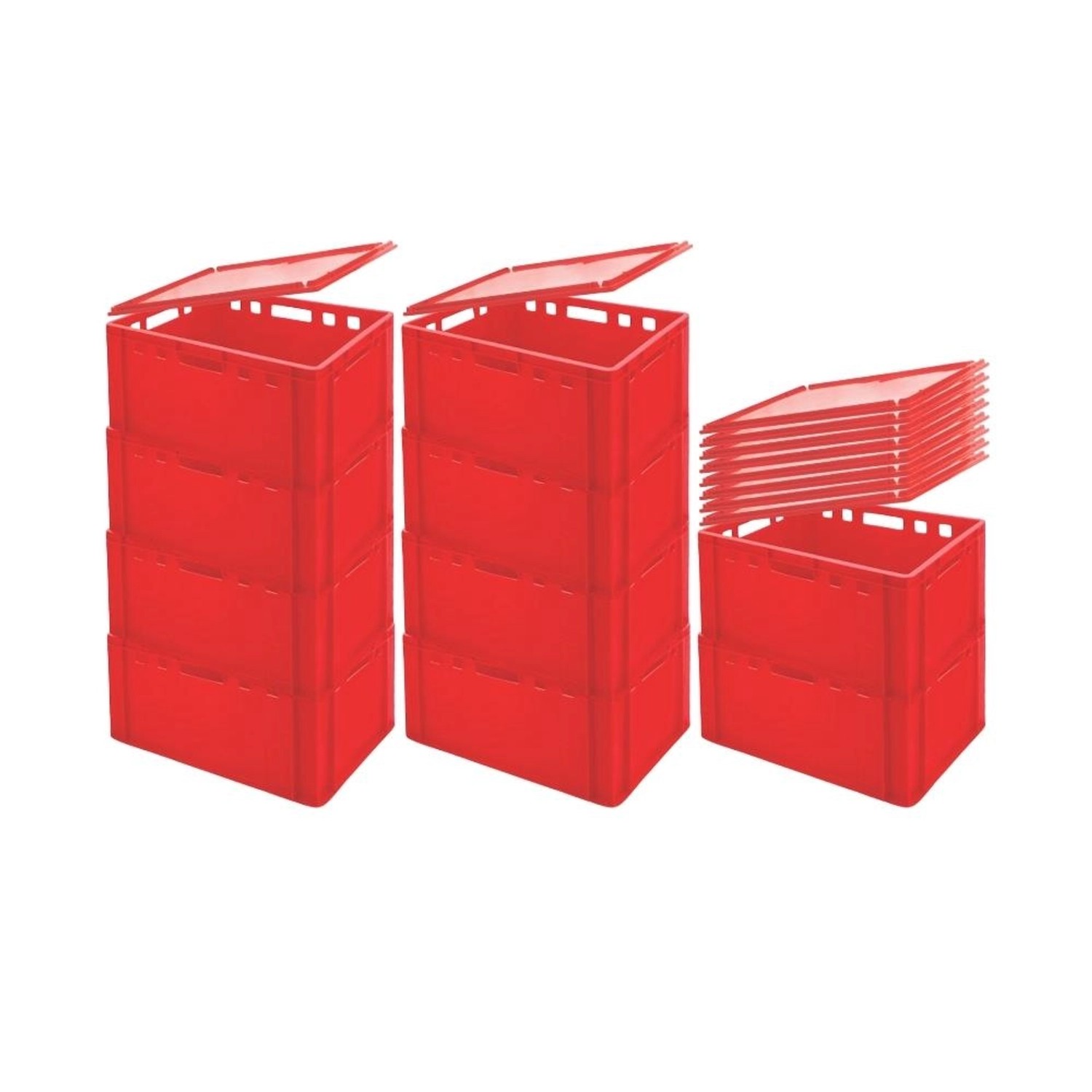 PROREGAL SparSet 10x Eurobehälter Fleischerkasten E3 mit Auflagedeckel HxBxT 30 x 40 x 60 cm 59 Liter Rot Fleischerkiste Fleischkiste Metzgerkiste PROREGAL SparSet 10x Eurobehälter Fleischerkasten E3 mit Auflagedeckel HxBxT 30 x 40 x 60 cm 59 Liter Rot Fleischerkiste Fleischkiste Metzgerkiste von PROREGAL