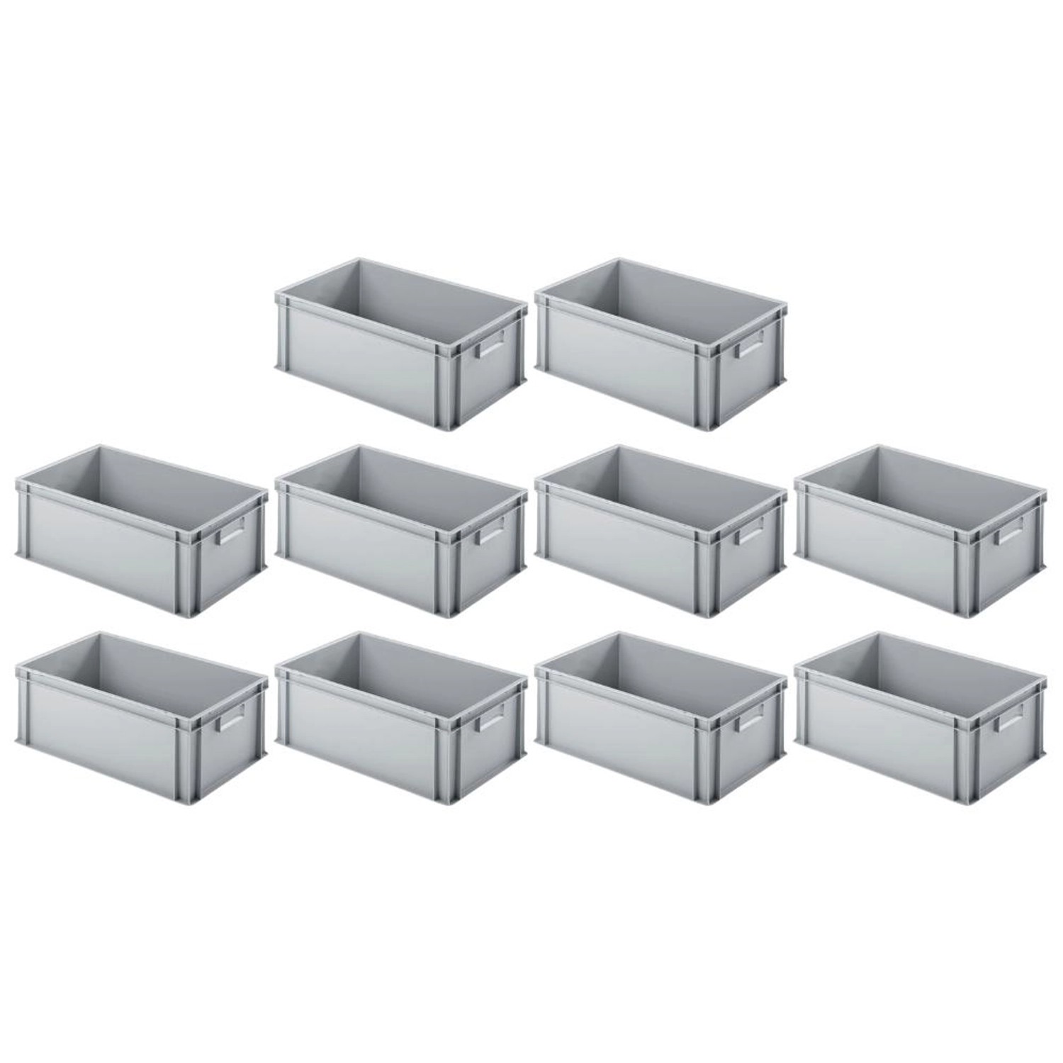 PROREGAL SparSet 10x Eurobehälter mit Geschlossenem Griff HxBxT 22 x 40 x 60 cm 38 Liter Grau Eurobox Transportbox PROREGAL SparSet 10x Eurobehälter mit Geschlossenem Griff HxBxT 22 x 40 x 60 cm 38 Liter Grau Eurobox Transportbox von PROREGAL
