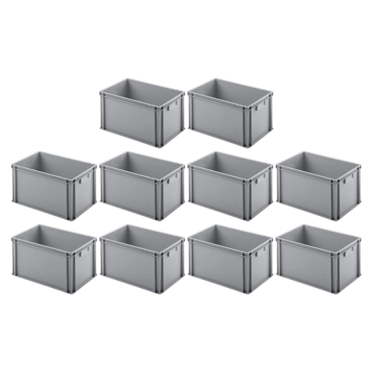 PROREGAL SparSet 10x Eurobehälter mit Geschlossenem Griff HxBxT 32 x 40 x 60 cm 56 Liter Grau Eurobox Transportbox PROREGAL SparSet 10x Eurobehälter mit Geschlossenem Griff HxBxT 32 x 40 x 60 cm 56 Liter Grau Eurobox Transportbox von PROREGAL
