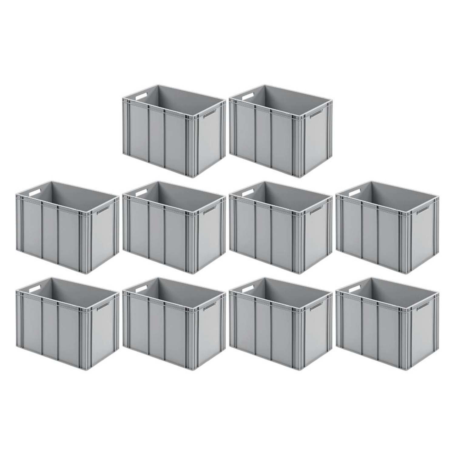 PROREGAL SparSet 10x Eurobehälter mit Offenem Griff HxBxT 42 x 40 x 60 cm 70 Liter Grau Eurobox Transportbox PROREGAL SparSet 10x Eurobehälter mit Offenem Griff HxBxT 42 x 40 x 60 cm 70 Liter Grau Eurobox Transportbox von PROREGAL