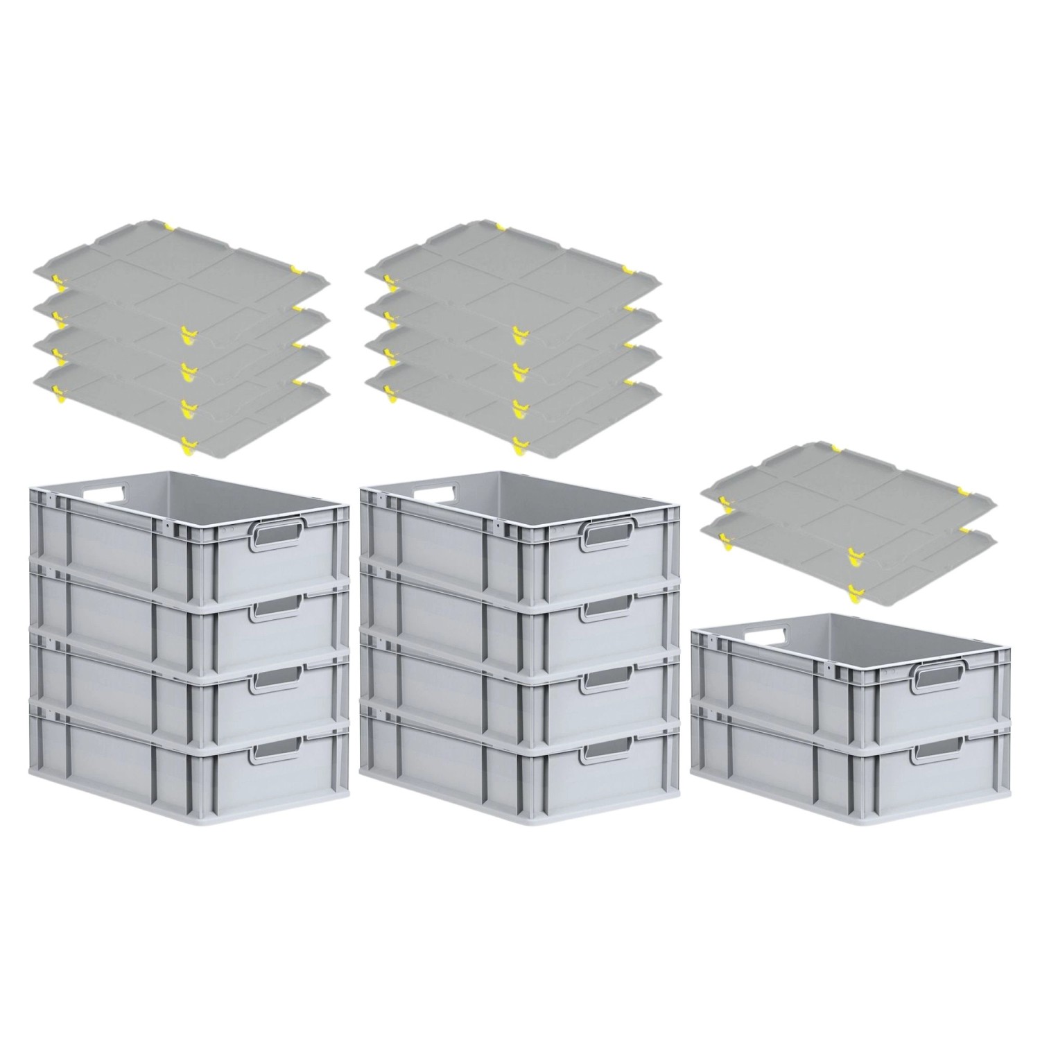 PROREGAL SparSet 10x Eurobox NextGen Grip mit Auflagedeckel mit 4 Gelben Schiebeschnappverschlüssen HxBxT 17 x 40 x 60 cm 34 Liter Griffe PROREGAL SparSet 10x Eurobox NextGen Grip mit Auflagedeckel mit 4 Gelben Schiebeschnappverschlüssen HxBxT 17 x 40 x 60 cm 34 Liter Griffe von PROREGAL