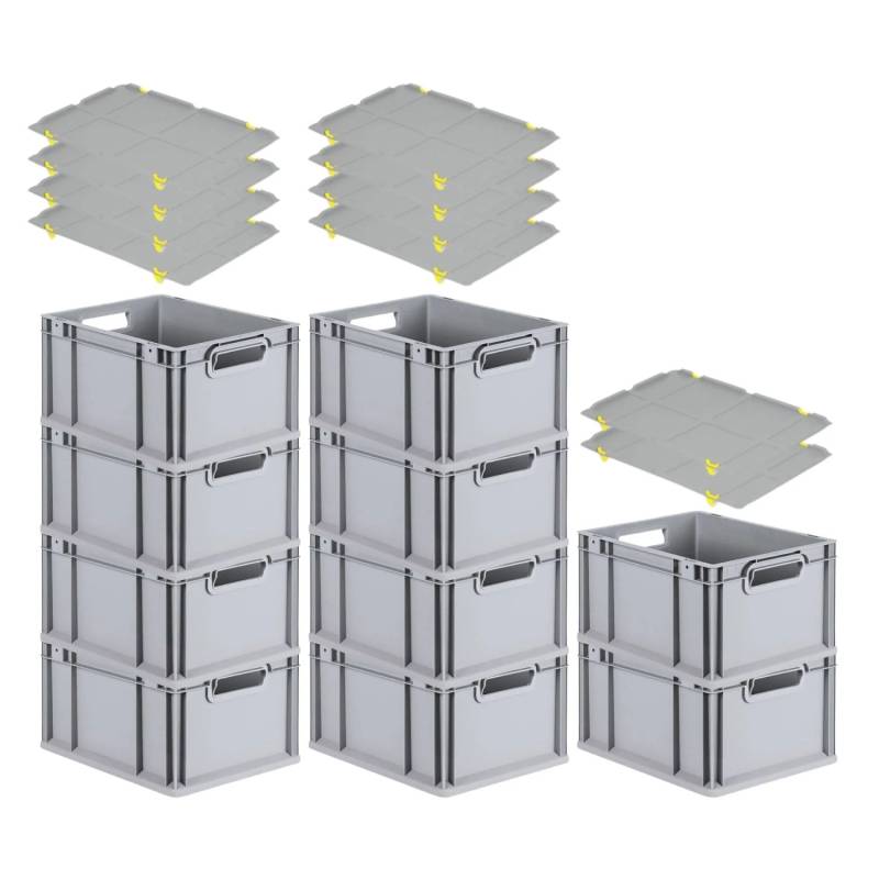 PROREGAL SparSet 10x Eurobox NextGen Grip mit Auflagedeckel mit 4 Gelben Schiebeschnappverschlüssen HxBxT 22 x 30 x 40 cm 20 Liter Griffe PROREGAL SparSet 10x Eurobox NextGen Grip mit Auflagedeckel mit 4 Gelben Schiebeschnappverschlüssen HxBxT 22 x 30 x 40 cm 20 Liter Griffe von PROREGAL