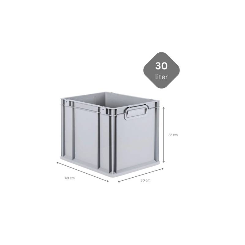 PROREGAL SparSet 10x Eurobox NextGen Grip mit Auflagedeckel mit 4 Gelben Schiebeschnappverschlüssen HxBxT 32 x 30 x 40 cm 30 Liter von PROREGAL