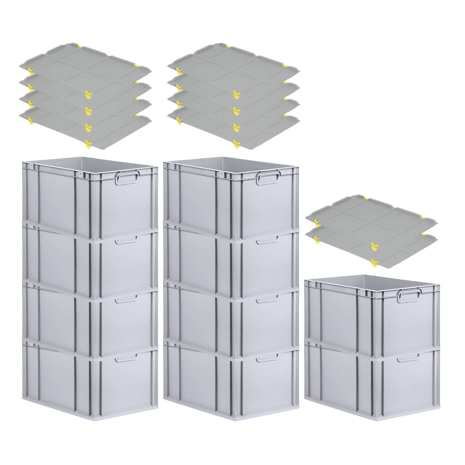 PROREGAL SparSet 10x Eurobox NextGen Grip mit Auflagedeckel mit 4 Gelben Schiebeschnappverschlüssen HxBxT 32 x 40 x 60 cm 65 Liter PROREGAL SparSet 10x Eurobox NextGen Grip mit Auflagedeckel mit 4 Gelben Schiebeschnappverschlüssen HxBxT 32 x 40 x 60 cm 65 Liter von PROREGAL