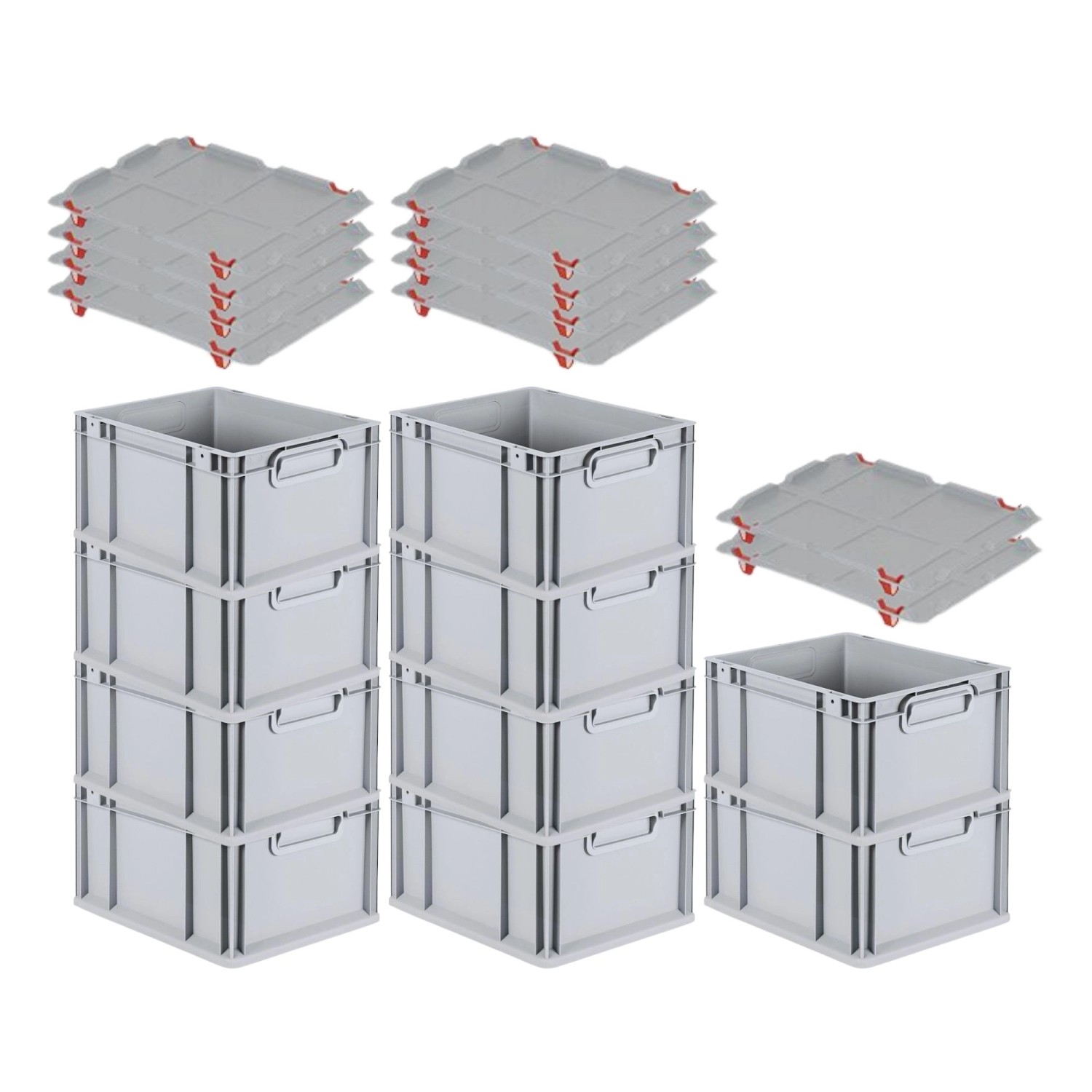 PROREGAL SparSet 10x Eurobox NextGen Grip mit Auflagedeckel mit 4 Roten Schiebeschnappverschlüssen HxBxT 22 x 30 x 40 cm 20 Liter PROREGAL SparSet 10x Eurobox NextGen Grip mit Auflagedeckel mit 4 Roten Schiebeschnappverschlüssen HxBxT 22 x 30 x 40 cm 20 Liter von PROREGAL