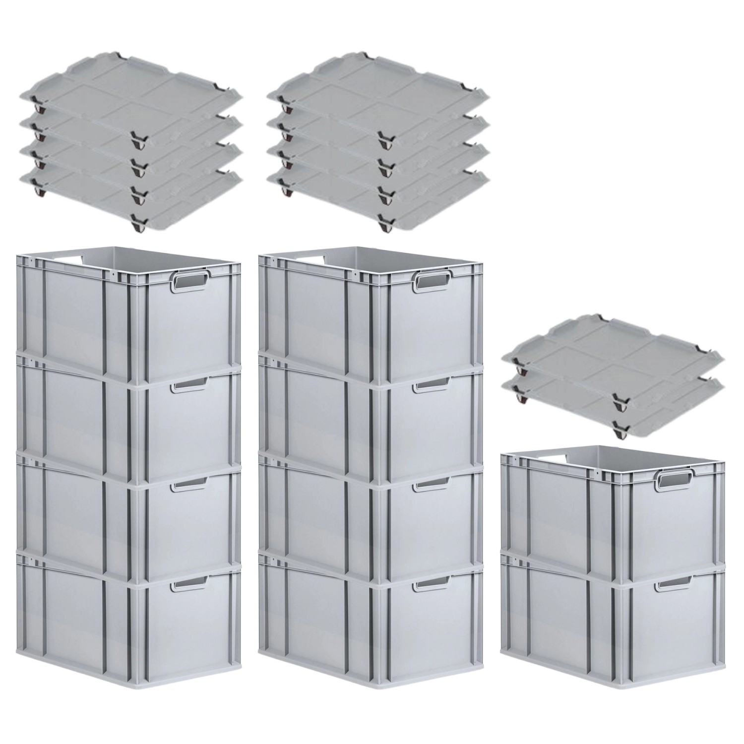 PROREGAL SparSet 10x Eurobox NextGen Grip mit Auflagedeckel mit 4 Schwarzen Schiebeschnappverschlüssen HxBxT 32 x 40 x 60 cm 65 Liter PROREGAL SparSet 10x Eurobox NextGen Grip mit Auflagedeckel mit 4 Schwarzen Schiebeschnappverschlüssen HxBxT 32 x 40 x 60 cm 65 Liter von PROREGAL