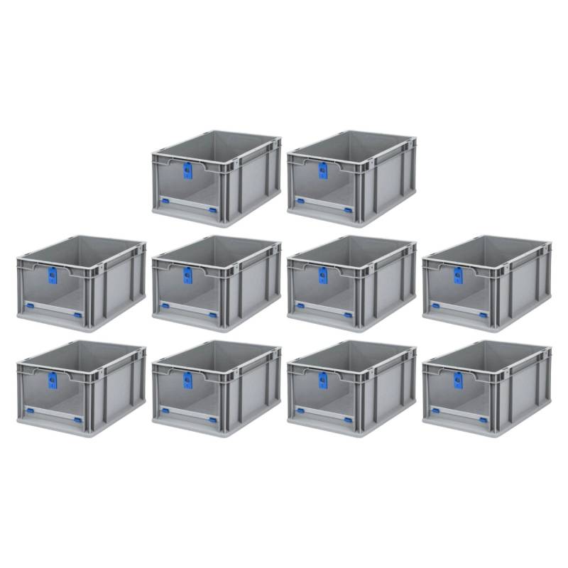 PROREGAL SparSet 10x Eurobox NextGen Insight Cover HxBxT 22 x 30 x 40 20 Liter Hoch/Blau Eurobehälter Transportbox von PROREGAL
