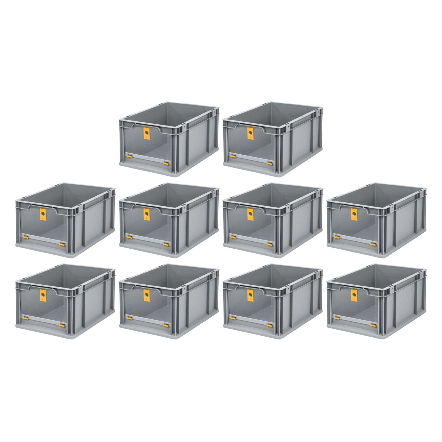 PROREGAL SparSet 10x Eurobox NextGen Insight Cover HxBxT 22 x 30 x 40 20 Liter Hoch/Gelb Eurobehälter Transportbox PROREGAL SparSet 10x Eurobox NextGen Insight Cover HxBxT 22 x 30 x 40 20 Liter Hoch/Gelb Eurobehälter Transportbox von PROREGAL