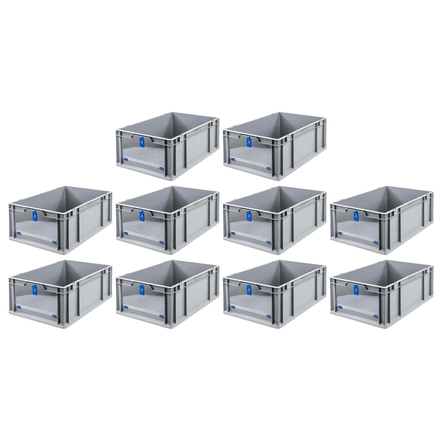 PROREGAL SparSet 10x Eurobox NextGen Insight Cover HxBxT 22 x 40 x 60 44 Liter Hoch/Blau Eurobehälter Transportbox PROREGAL SparSet 10x Eurobox NextGen Insight Cover HxBxT 22 x 40 x 60 44 Liter Hoch/Blau Eurobehälter Transportbox von PROREGAL