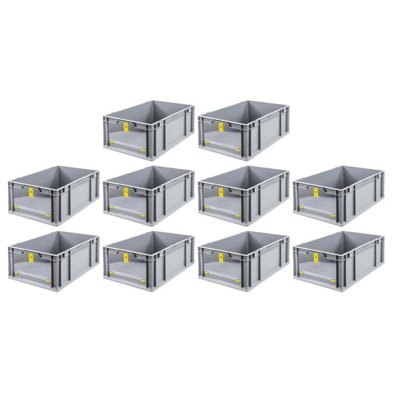 PROREGAL SparSet 10x Eurobox NextGen Insight Cover HxBxT 22 x 40 x 60 44 Liter Hoch/Gelb Eurobehälter Transportbox von PROREGAL