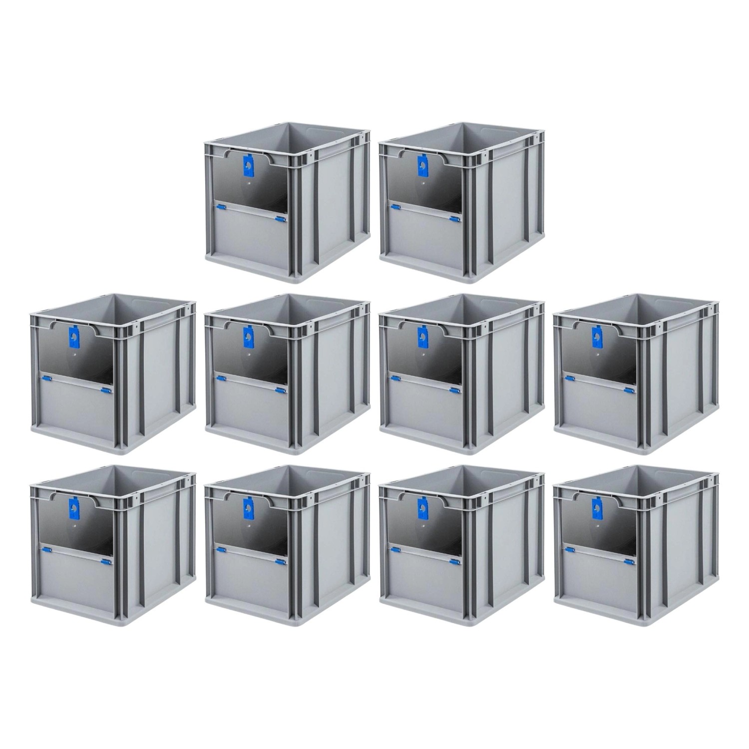 PROREGAL SparSet 10x Eurobox NextGen Insight Cover HxBxT 32 x 30 x 40 30 Liter Hoch/Blau Eurobehälter Transportbox PROREGAL SparSet 10x Eurobox NextGen Insight Cover HxBxT 32 x 30 x 40 30 Liter Hoch/Blau Eurobehälter Transportbox von PROREGAL