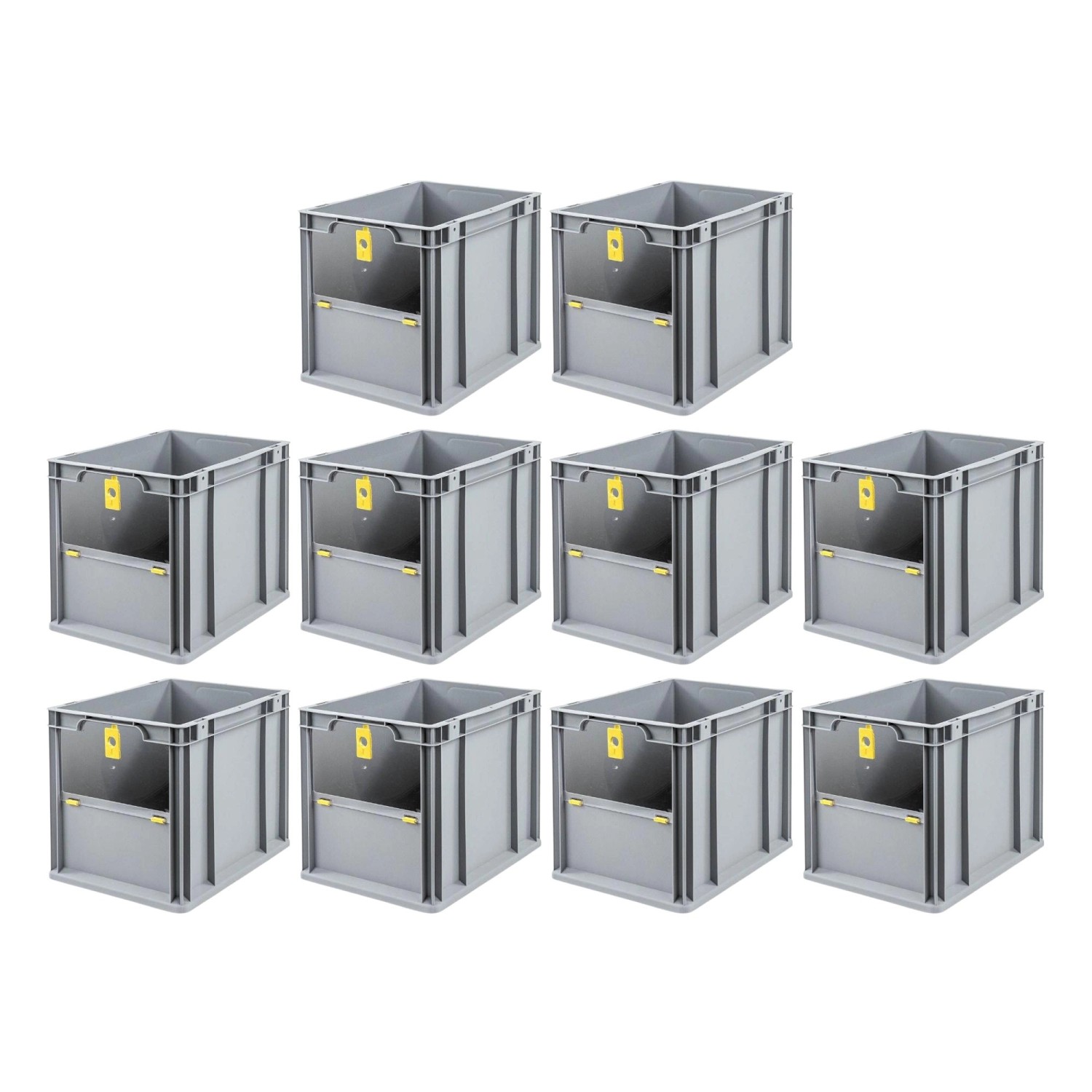 PROREGAL SparSet 10x Eurobox NextGen Insight Cover HxBxT 32 x 30 x 40 30 Liter Hoch/Gelb Eurobehälter Transportbox PROREGAL SparSet 10x Eurobox NextGen Insight Cover HxBxT 32 x 30 x 40 30 Liter Hoch/Gelb Eurobehälter Transportbox von PROREGAL