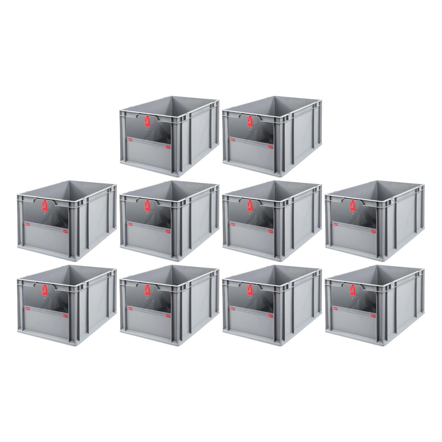PROREGAL SparSet 10x Eurobox NextGen Insight Cover HxBxT 32 x 40 x 60 65 Liter Hoch/Rot Eurobehälter Transportbox PROREGAL SparSet 10x Eurobox NextGen Insight Cover HxBxT 32 x 40 x 60 65 Liter Hoch/Rot Eurobehälter Transportbox von PROREGAL