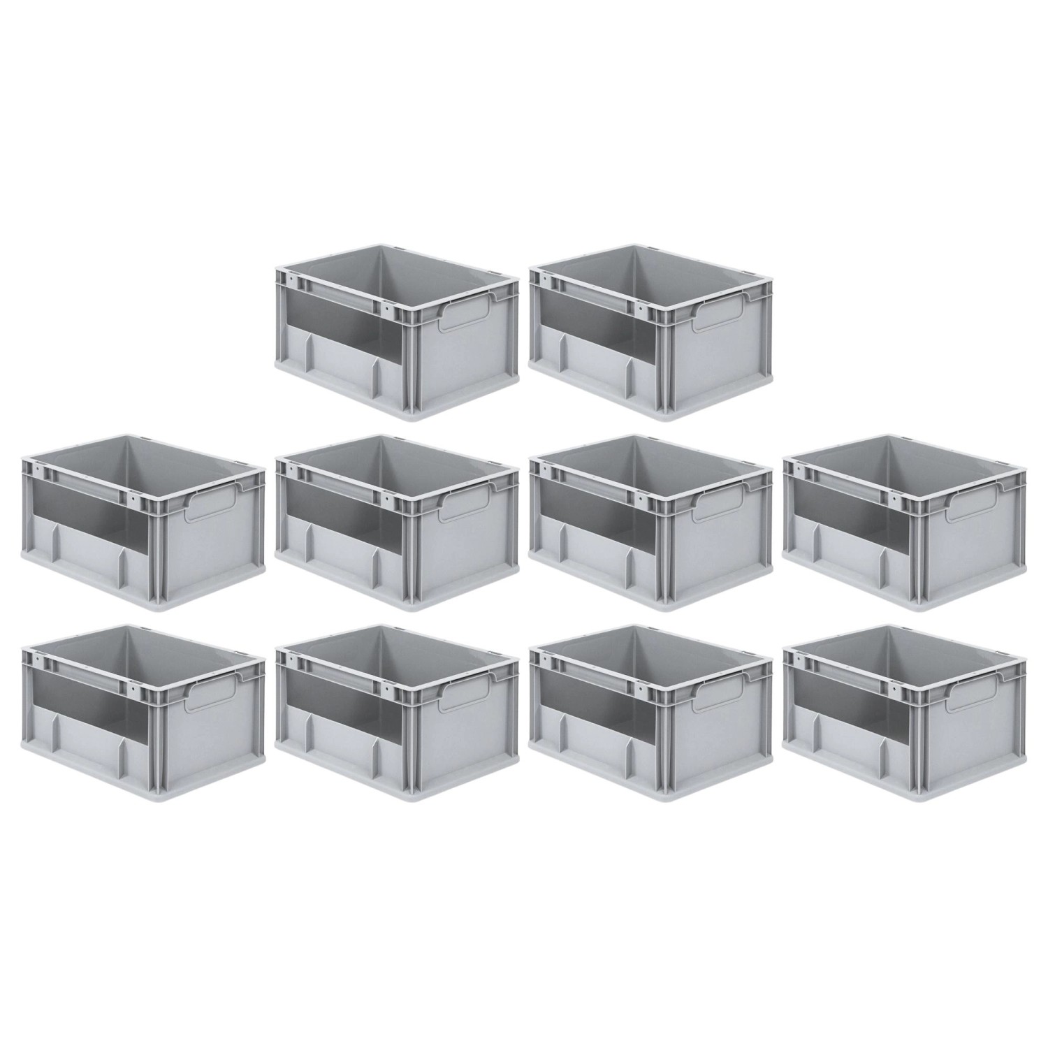 PROREGAL SparSet 10x Eurobox NextGen Insight HxBxT 22 x 30 x 40 cm 20 Liter Seite Offen Eurobehälter Transportbox PROREGAL SparSet 10x Eurobox NextGen Insight HxBxT 22 x 30 x 40 cm 20 Liter Seite Offen Eurobehälter Transportbox von PROREGAL