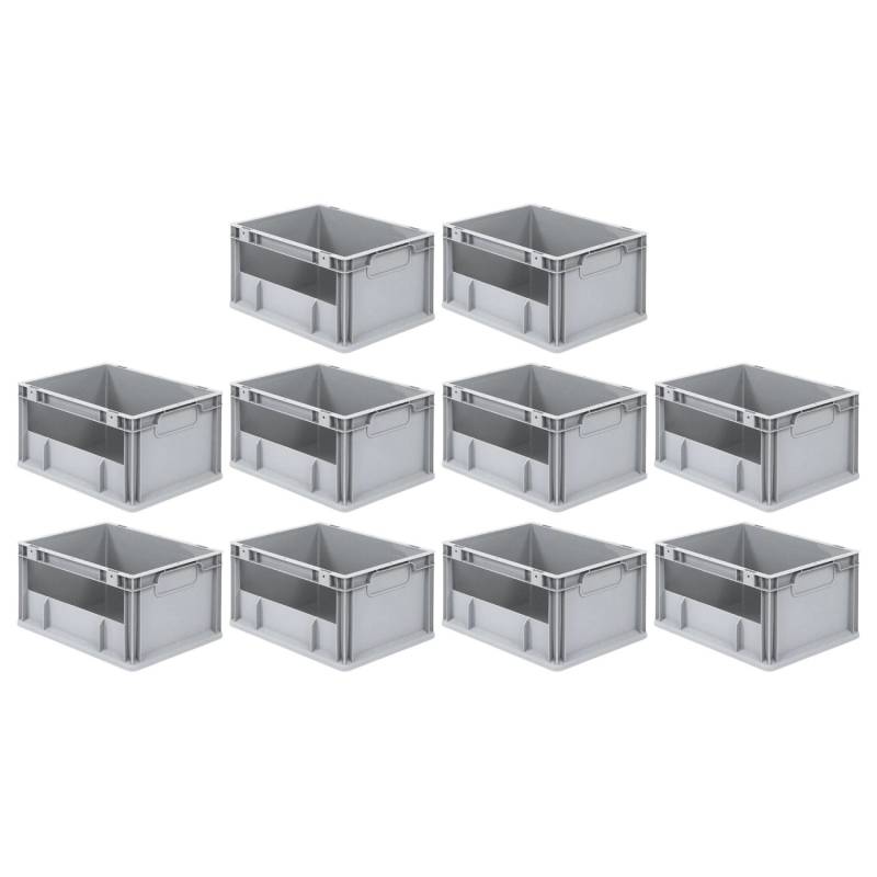 PROREGAL SparSet 10x Eurobox NextGen Insight HxBxT 22 x 30 x 40 cm 20 Liter Seite Offen Eurobehälter Transportbox von PROREGAL