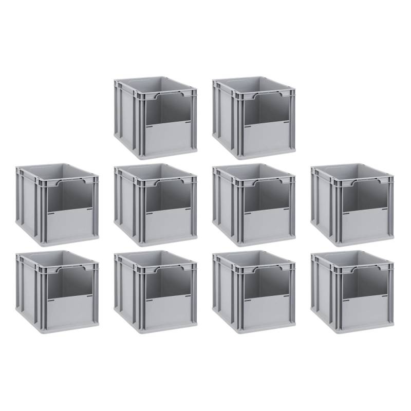PROREGAL SparSet 10x Eurobox NextGen Insight HxBxT 32 x 30 x 40 cm 30 Liter Front Offen Eurobehälter Transportbox von PROREGAL