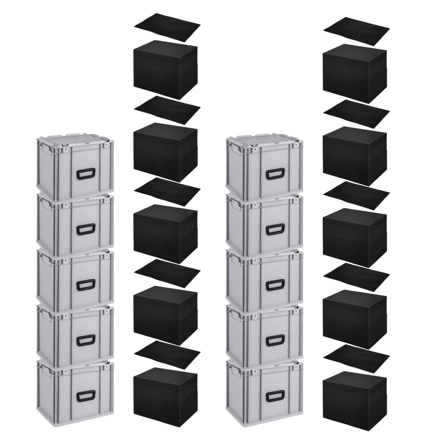 SparSet 10 x Eurobox NextGen Portable Mit Rasterschaumstoff und Schaumstoffeinlage HxBxT 33,5 x 30 x 40 cm 30 Liter Eurobehälter Transportbox SparSet 10 x Eurobox NextGen Portable Mit Rasterschaumstoff und Schaumstoffeinlage HxBxT 33,5 x 30 x 40 cm 30 Liter Eurobehälter Transportbox von PROREGAL