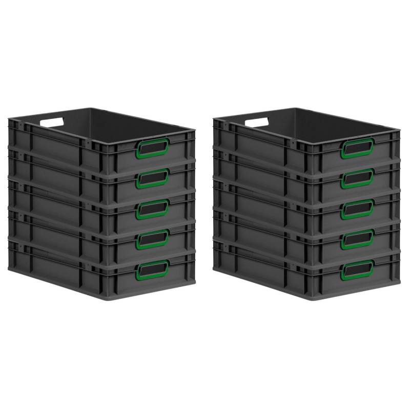 PROREGAL SparSet 10x Eurobox Nextgen Color HxBxT 12x40x60cm 23 Liter Griffe Grün Offen Schwarz Eurobehälter Transportbox Transportbehälter PROREGAL SparSet 10x Eurobox Nextgen Color HxBxT 12x40x60cm 23 Liter Griffe Grün Offen Schwarz Eurobehälter Transportbox Transportbehälter von PROREGAL