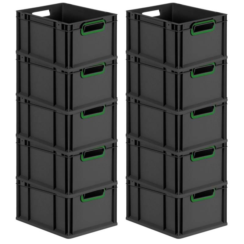 PROREGAL SparSet 10x Eurobox Nextgen Color HxBxT 22x30x40cm 20 Liter Griffe Grün Offen Schwarz Eurobehälter Transportbox Transportbehälter PROREGAL SparSet 10x Eurobox Nextgen Color HxBxT 22x30x40cm 20 Liter Griffe Grün Offen Schwarz Eurobehälter Transportbox Transportbehälter von PROREGAL